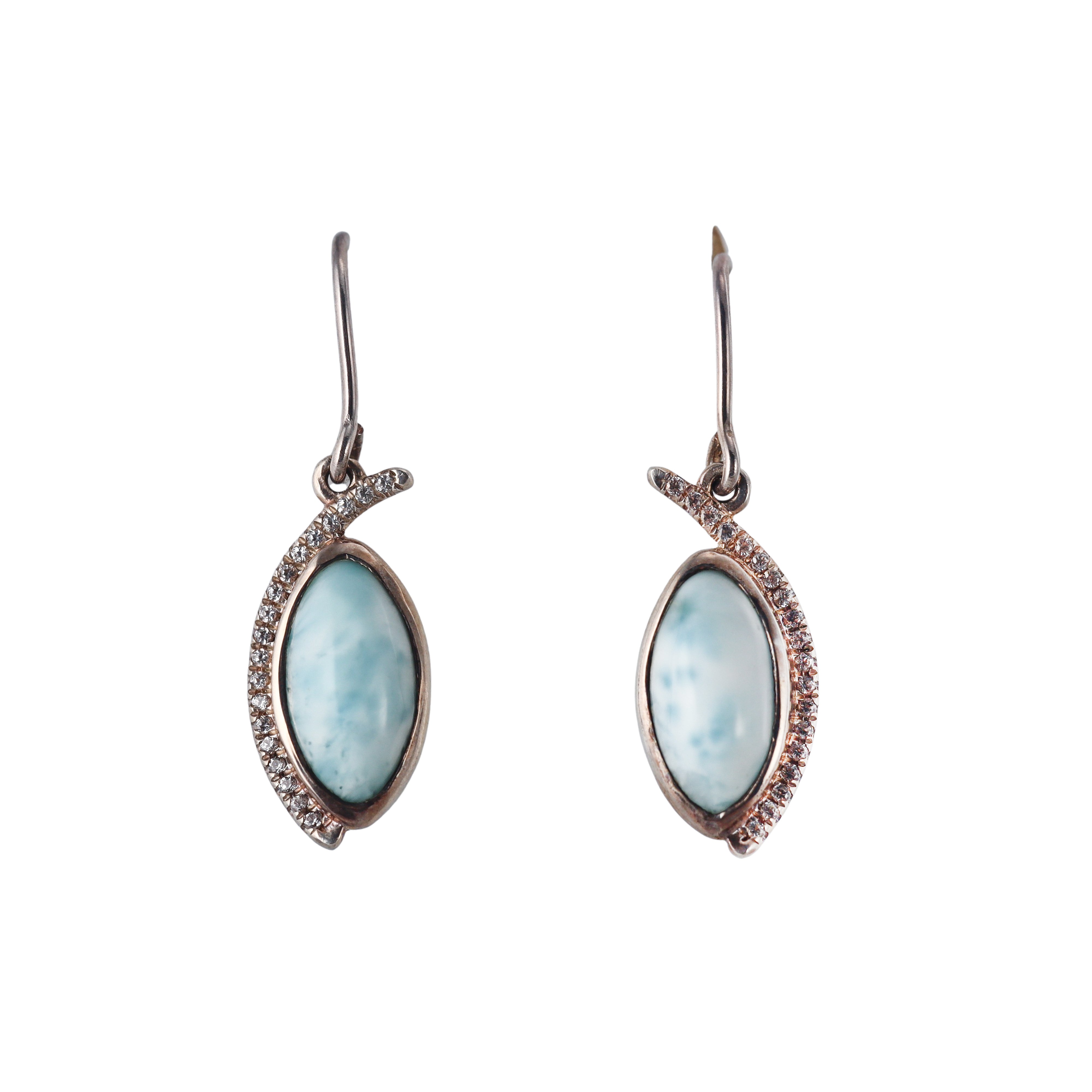Marahlago Sterling Silver Larimar Earrings #84 Retail $322