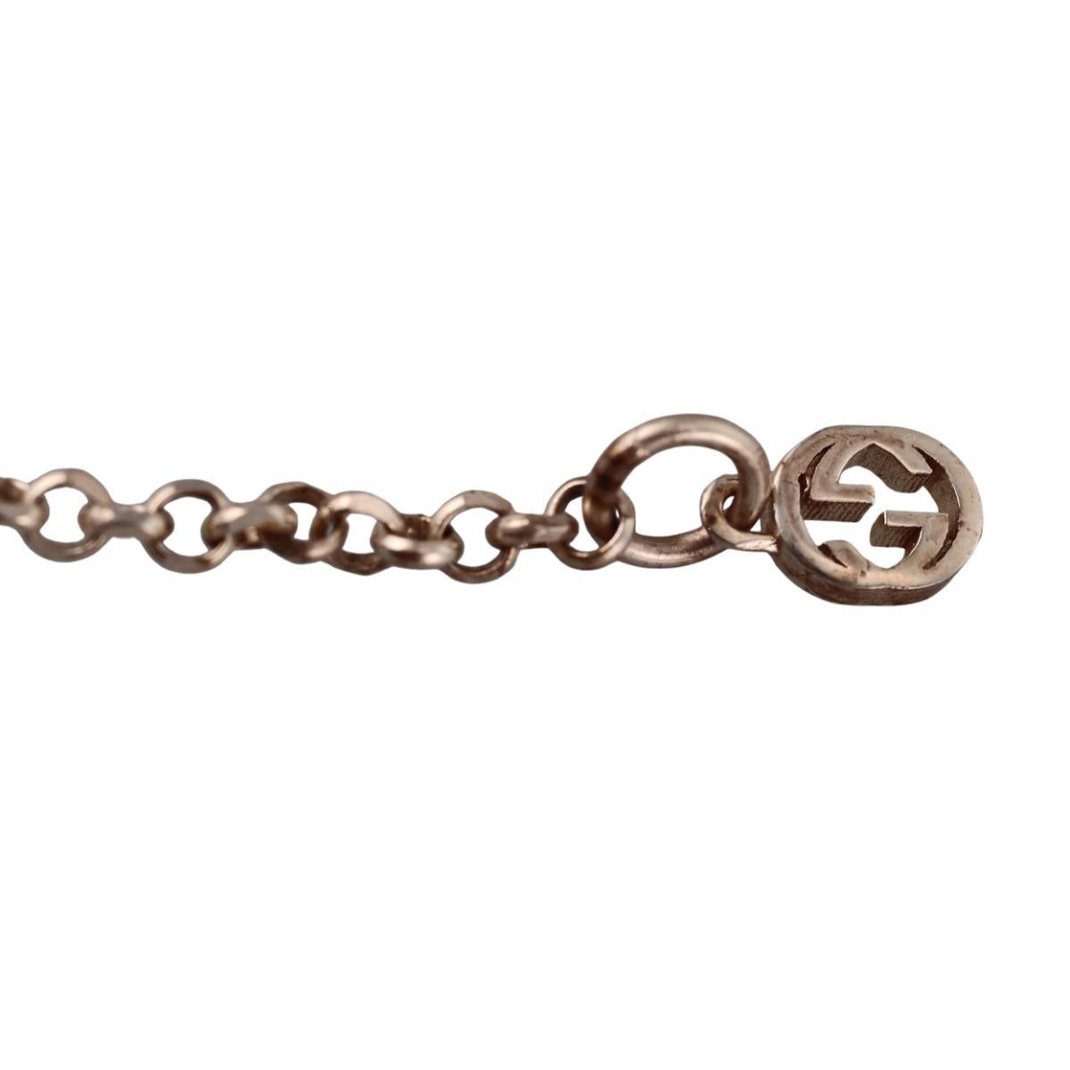 Gucci Marmont GG Charm Sterling Silver Bracelet Size 18