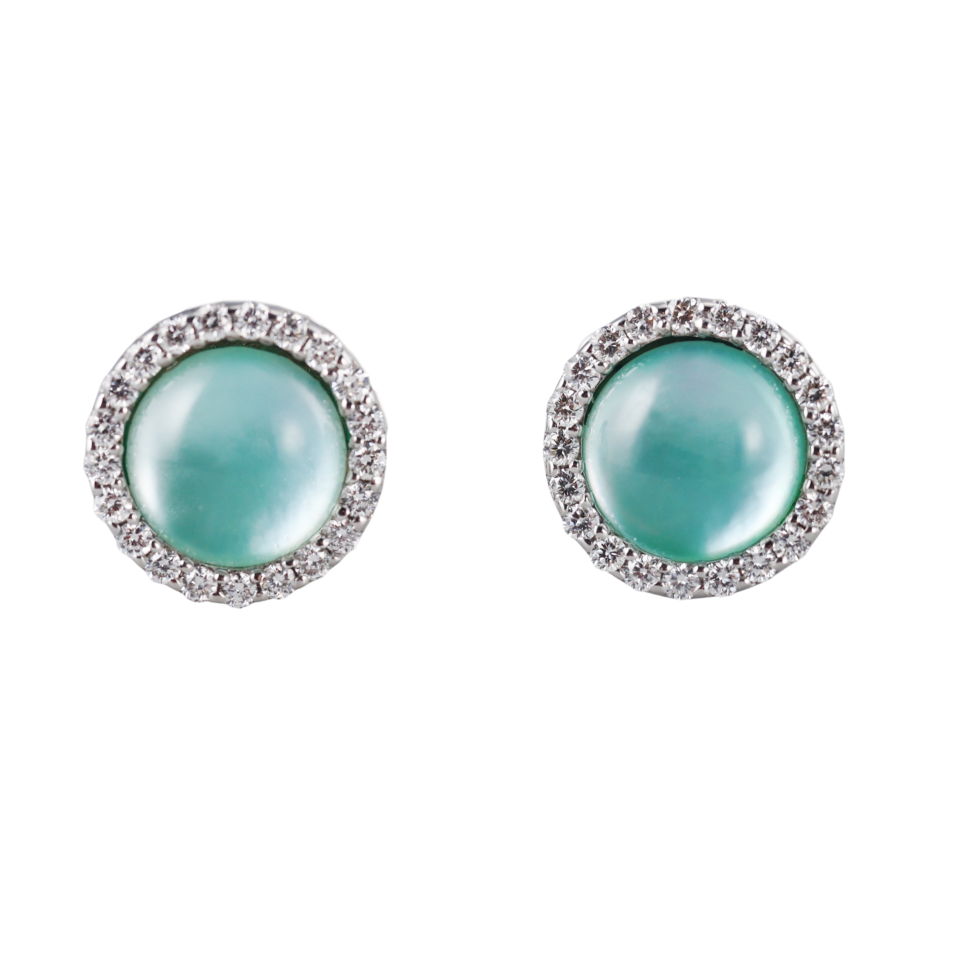 Roberto Coin 18k White Gold Chrysoprase Diamond Earrings