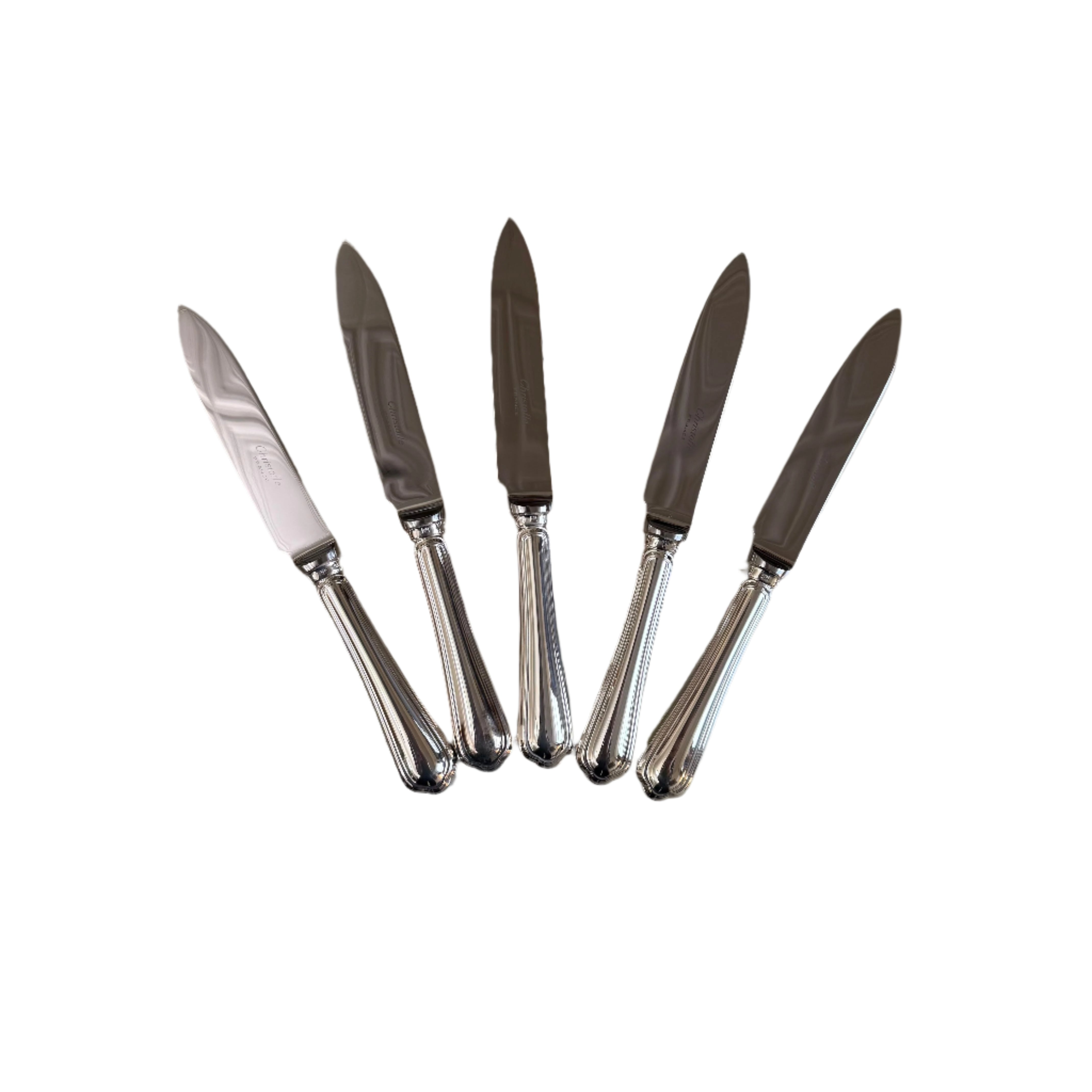 Christofle Spatours Silver Plated Fruit Knife Set of 5 0012026