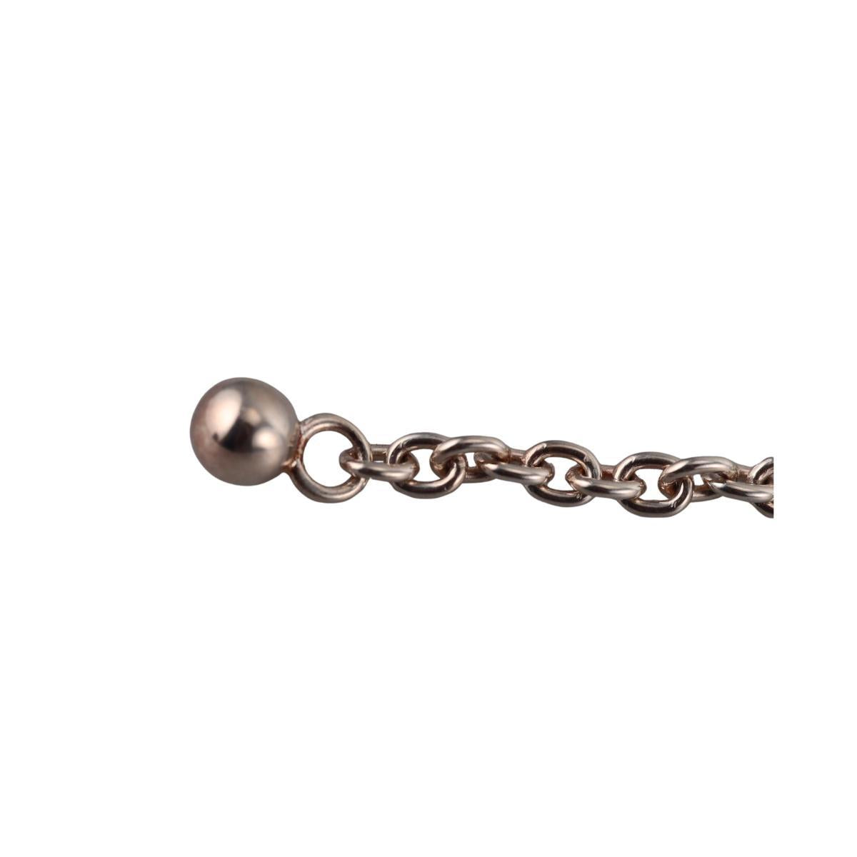 Gucci Trademark Heart Charm Sterling Silver Chain Bracelet