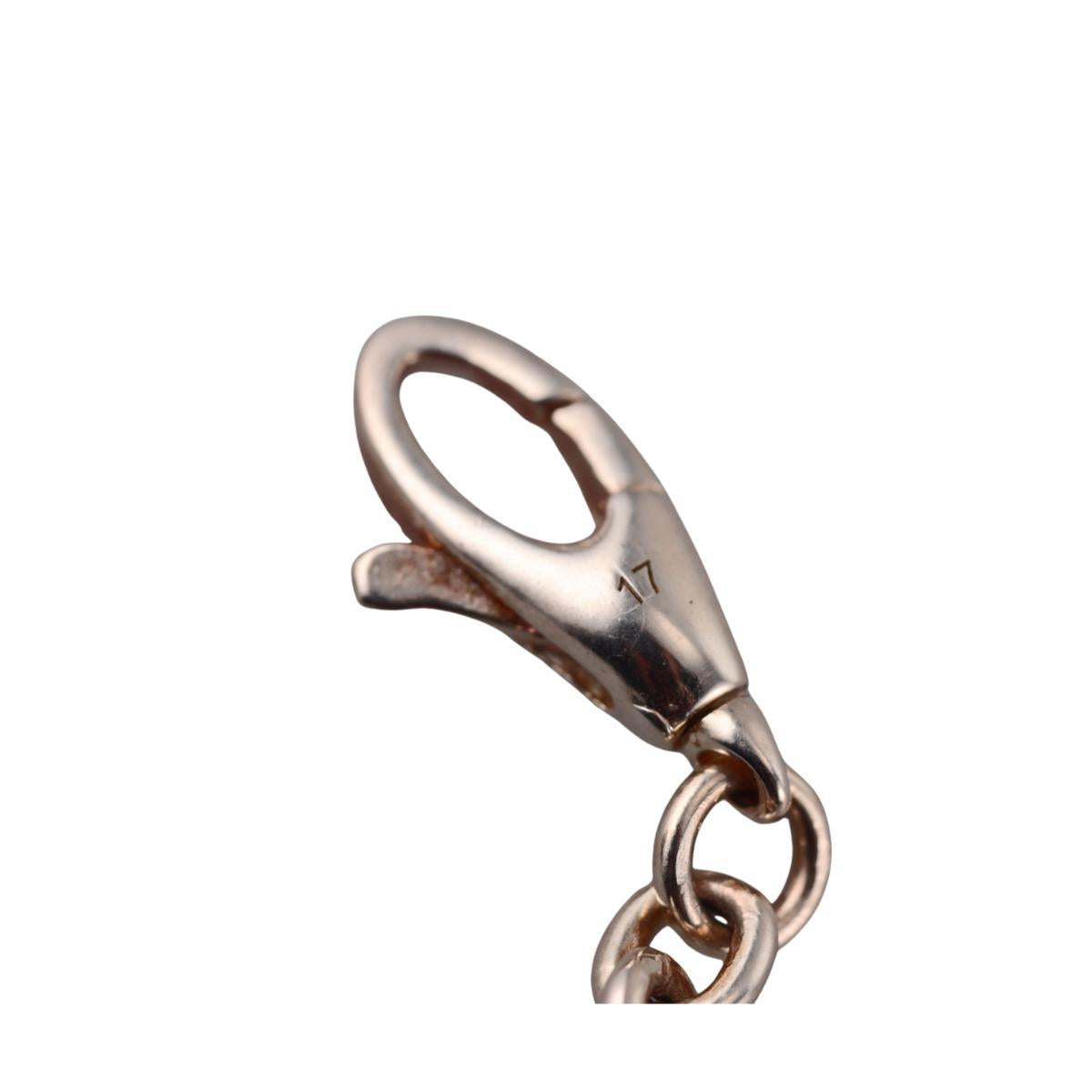 Gucci Trademark Heart Charm Sterling Silver Chain Bracelet