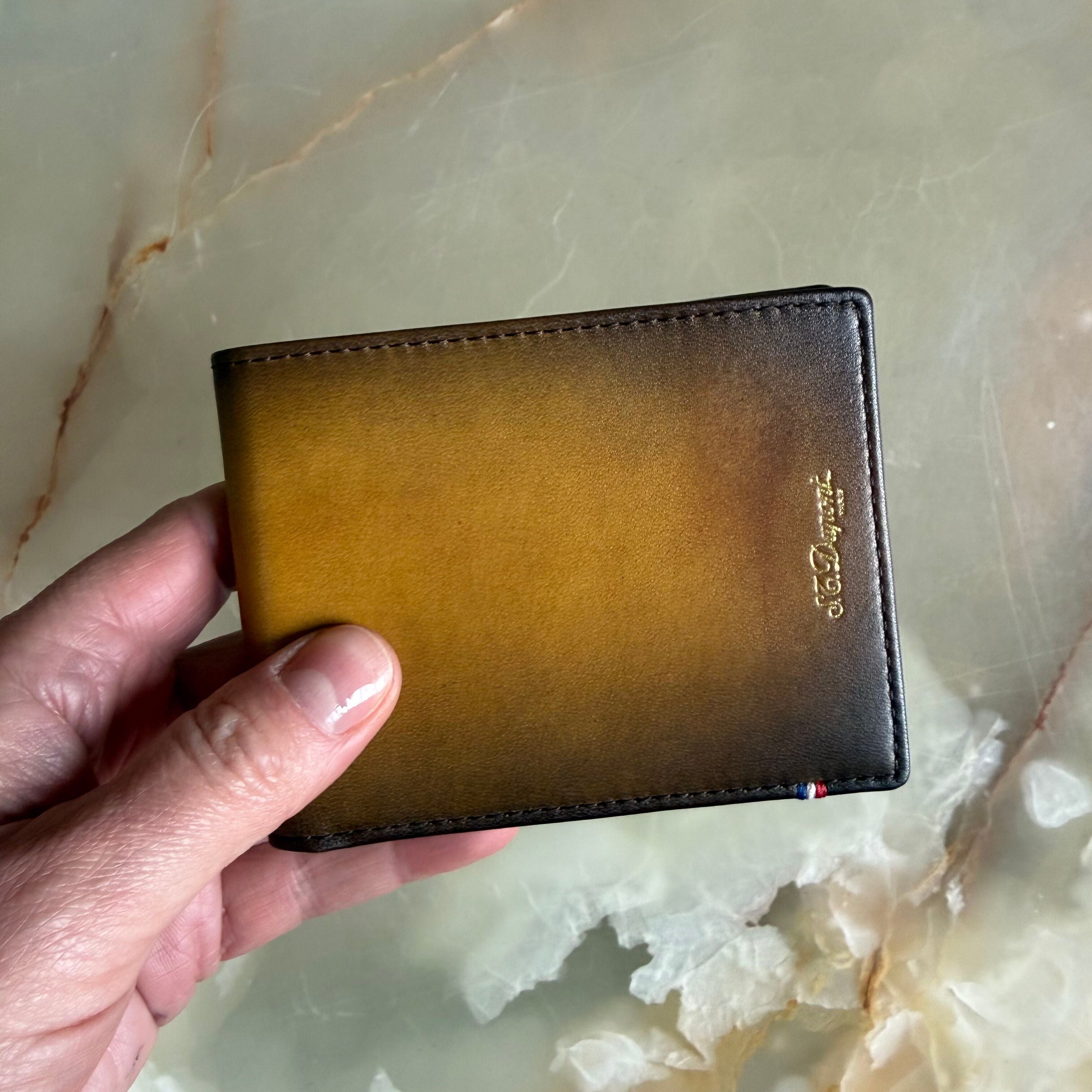 S.T. Dupont Atelier Collection Yellow Brown Leather Wallet 190200