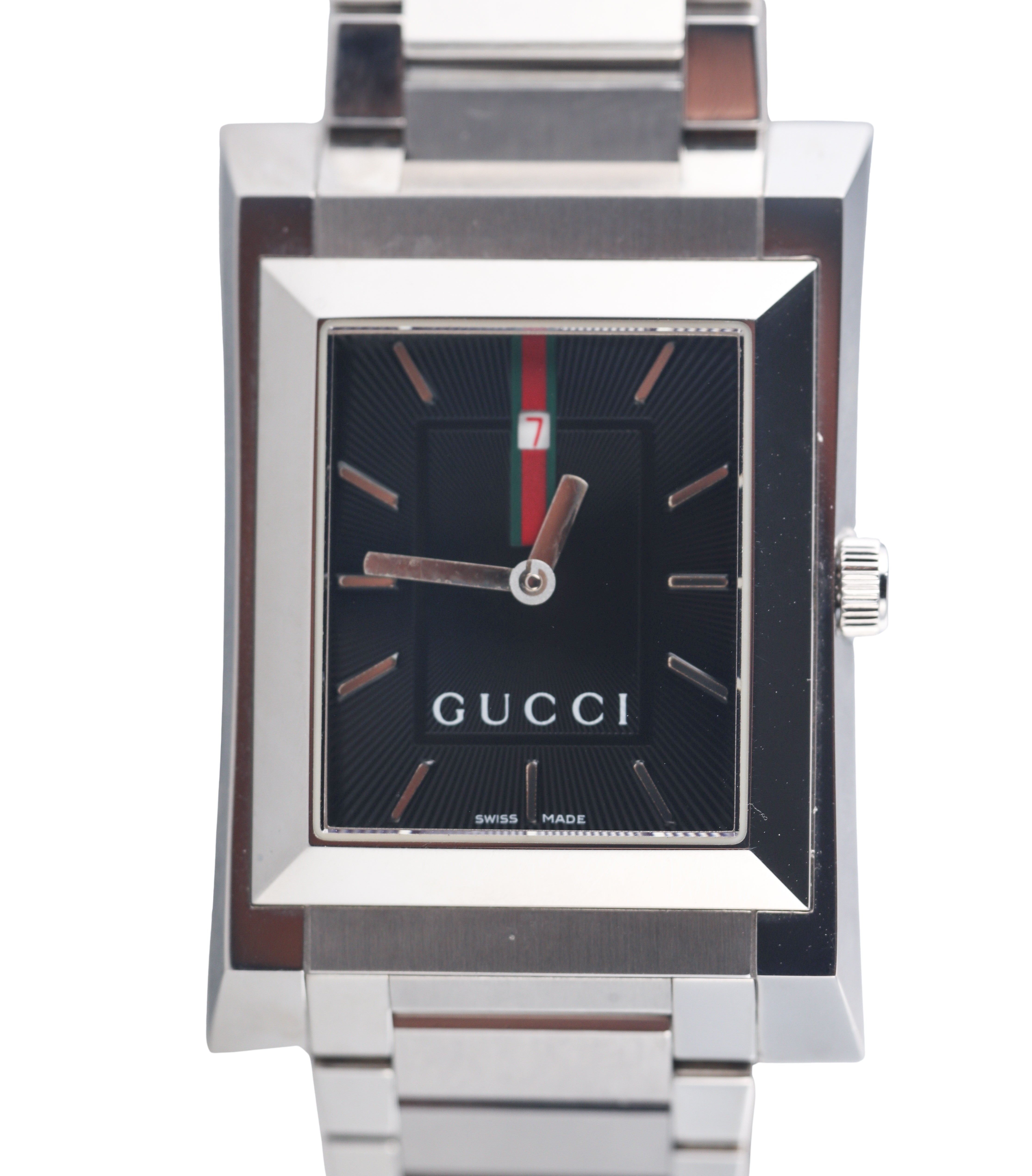 Gucci 111 Steel Black Dial Watch YA111303