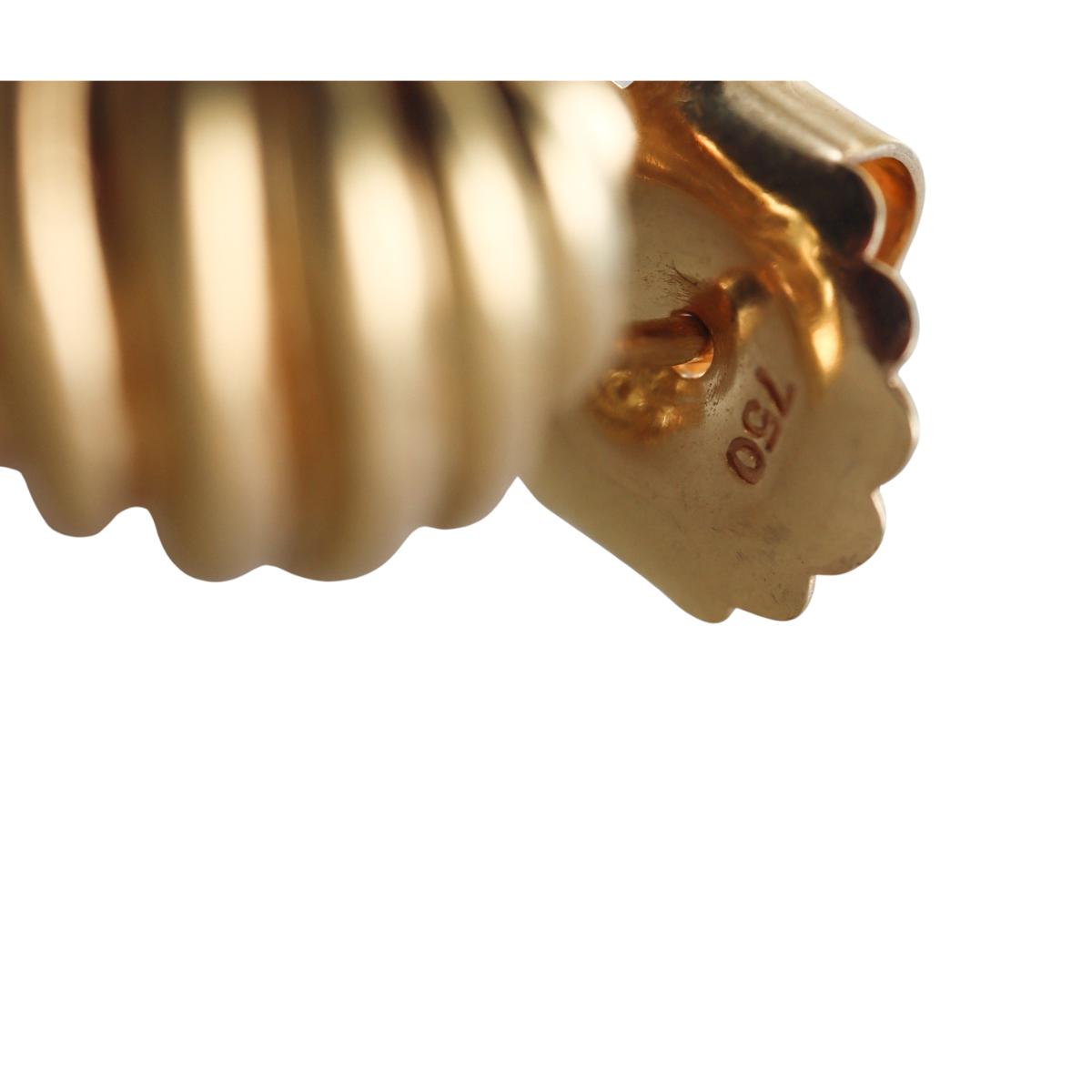 David Yurman 18K Gold Sculpted Cable Hoop Earrings