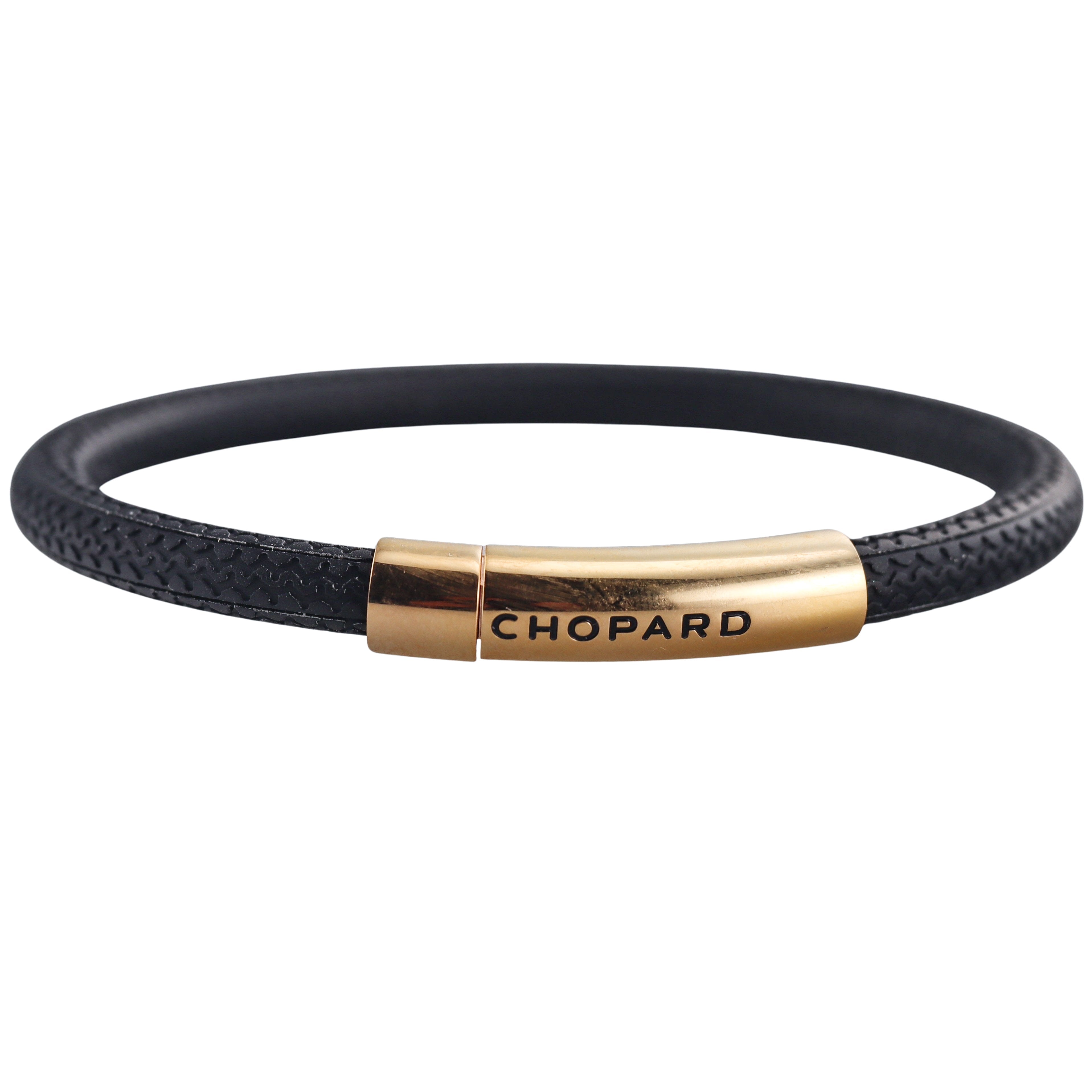 Chopard Mille Miglia Black Cord Gold Tone Men's Bracelet