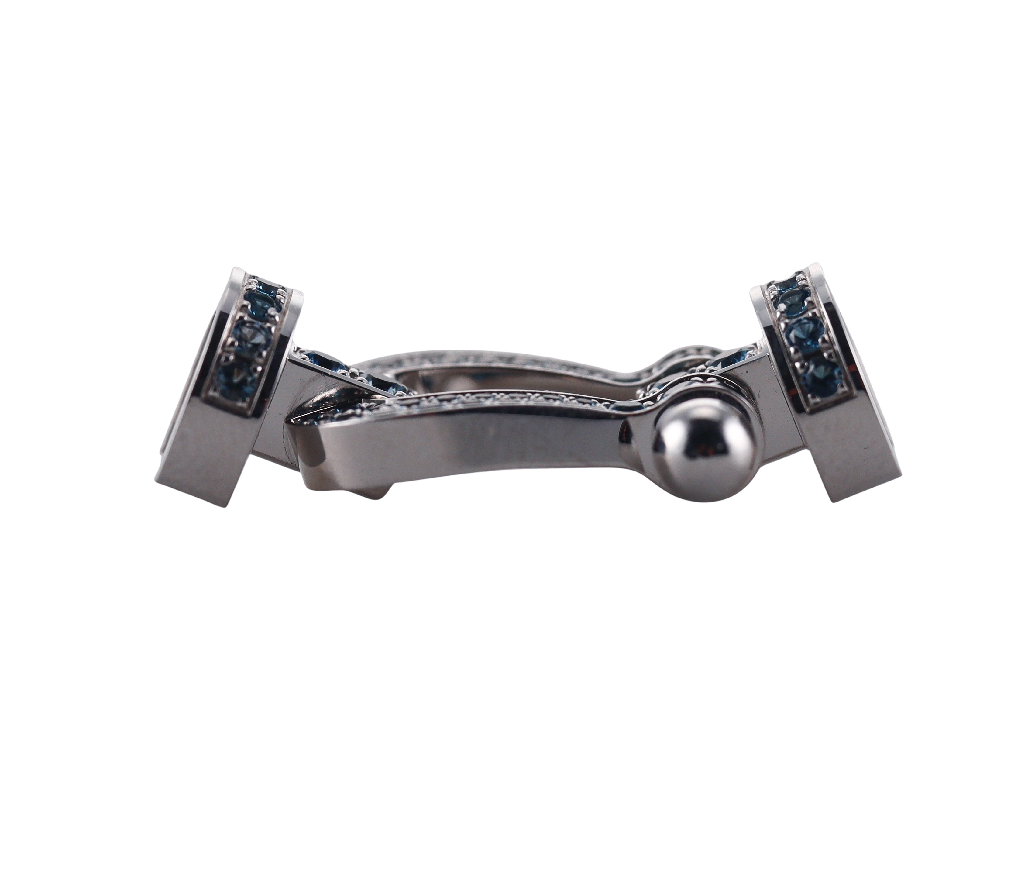 Fred Force 10 18k White Gold London Blue Topaz Buckle Medium
