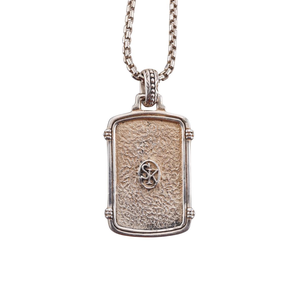 Scott Kay Sterling Silver Fleur De Lis Dog Pendant Necklace