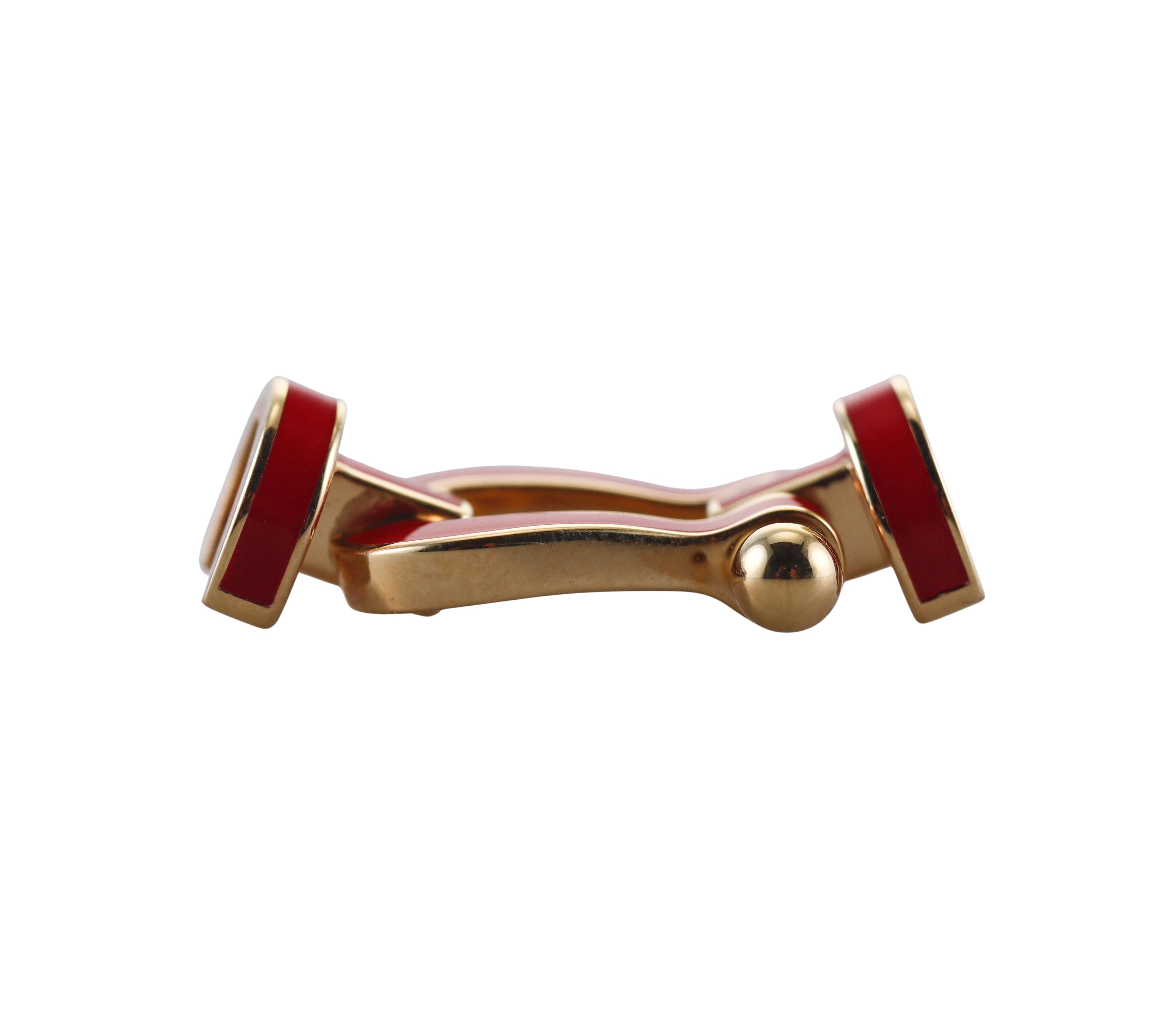 Fred Force 10 18k Yellow Gold Red Enamel Buckle Medium