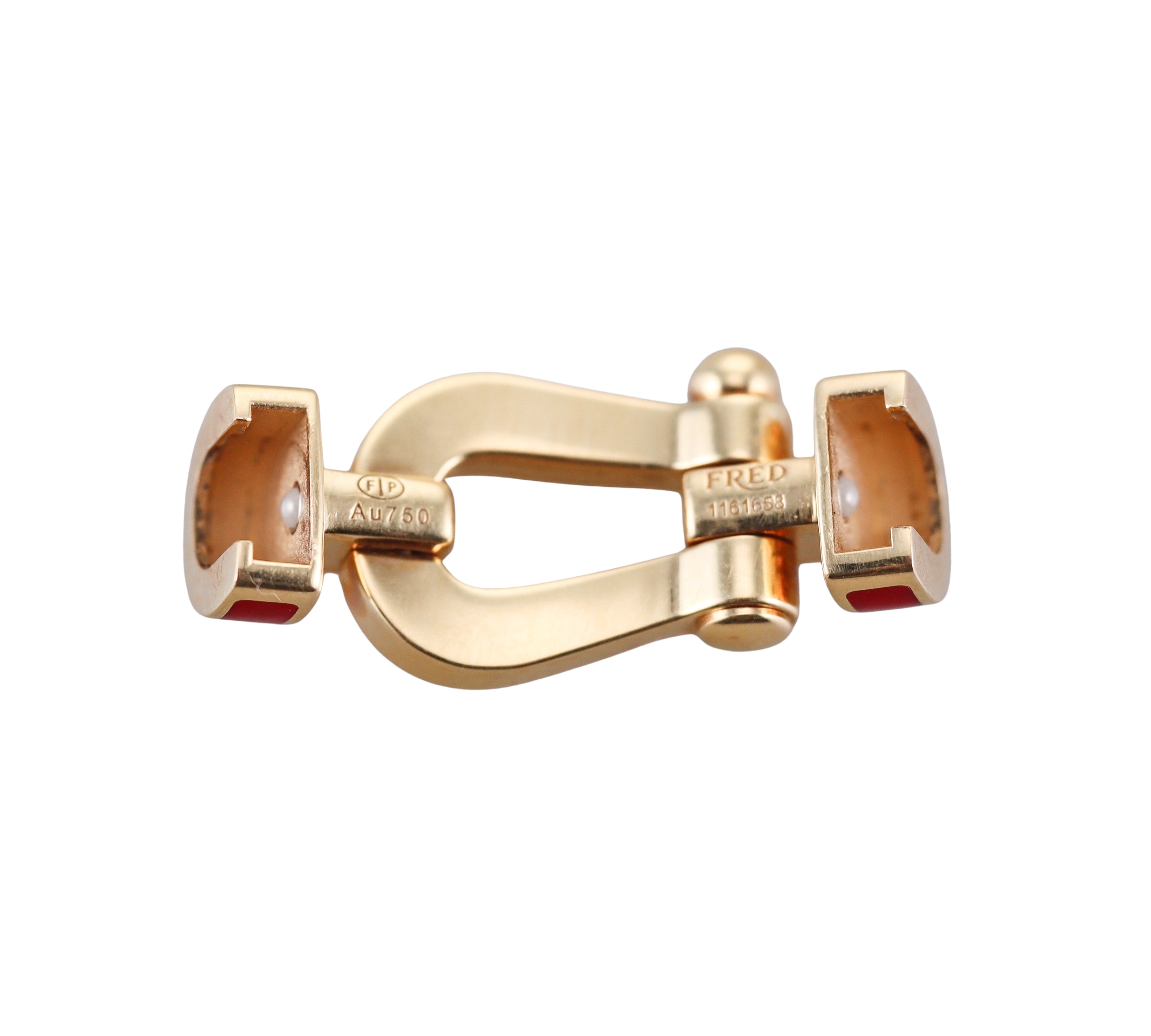 Fred Force 10 18k Yellow Gold Red Enamel Buckle Small