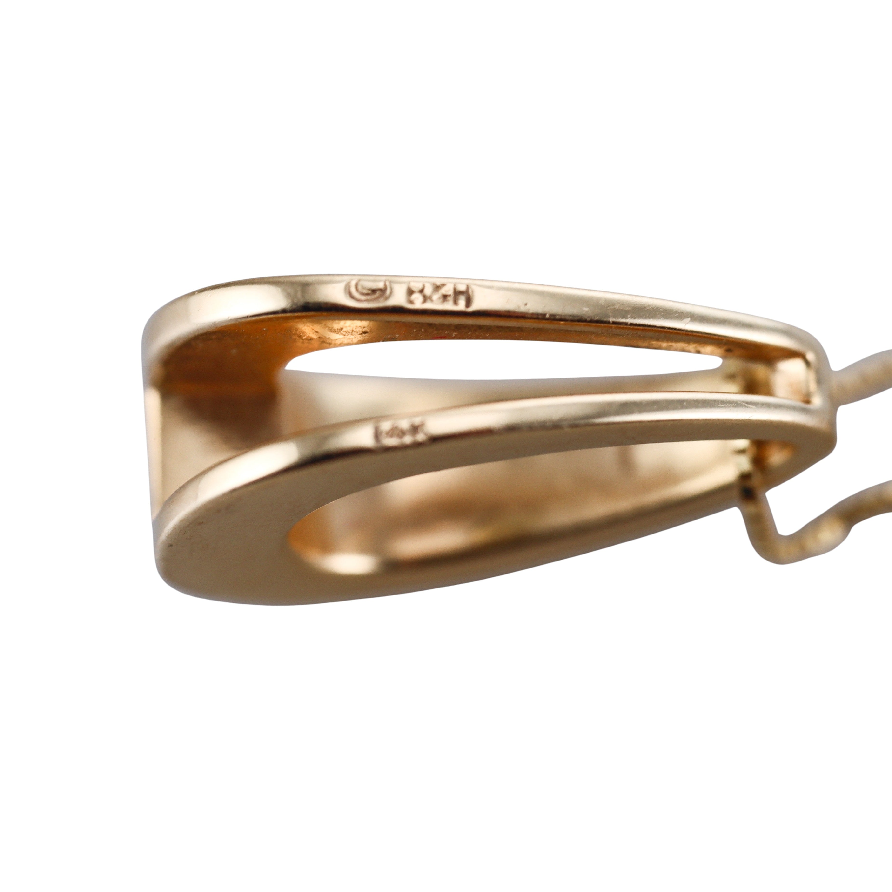 14k Black Opal Inlay Pendant Necklace