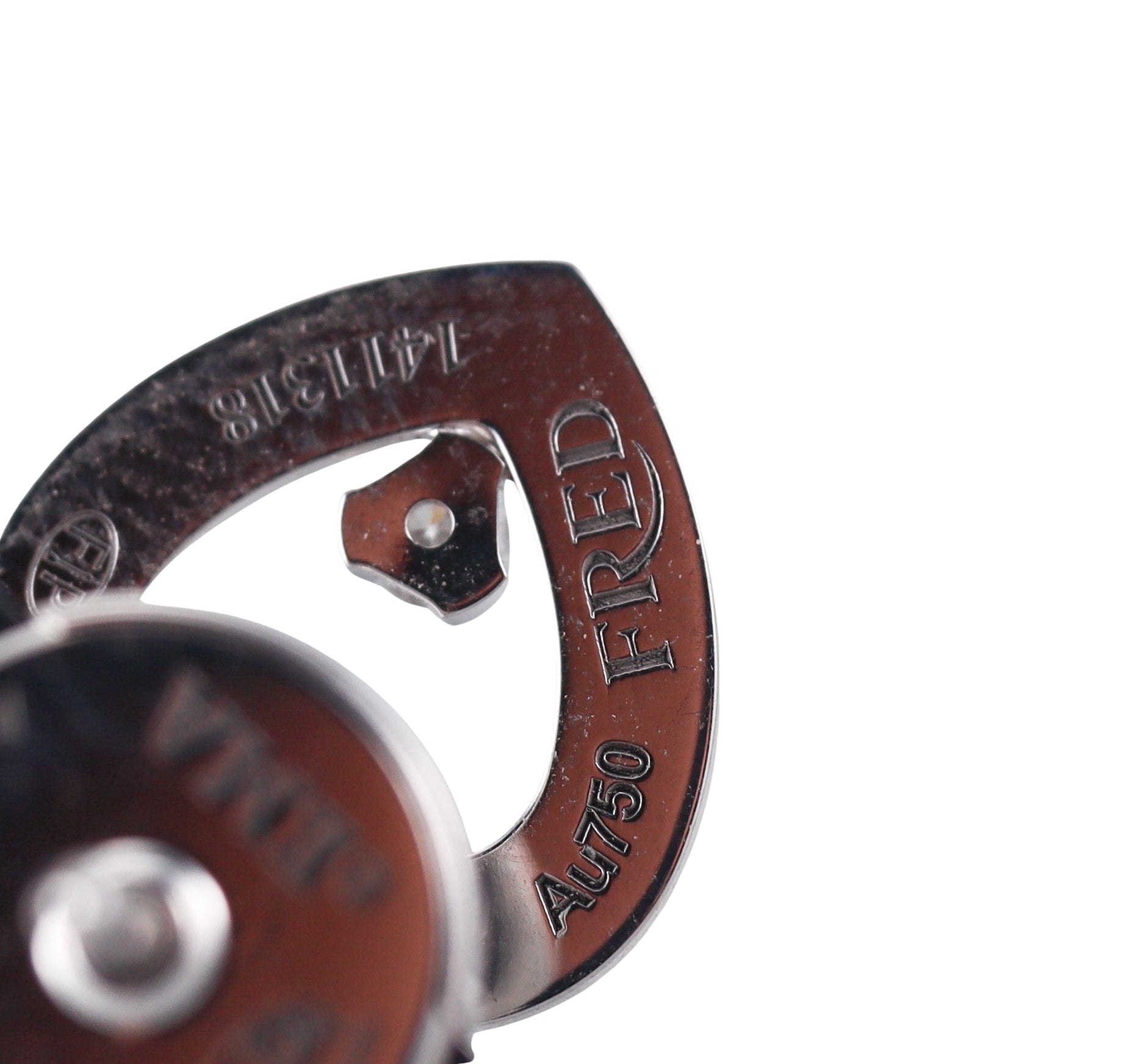 Fred Pretty Woman 18k White Gold Diamond Heart Stud Single Earring