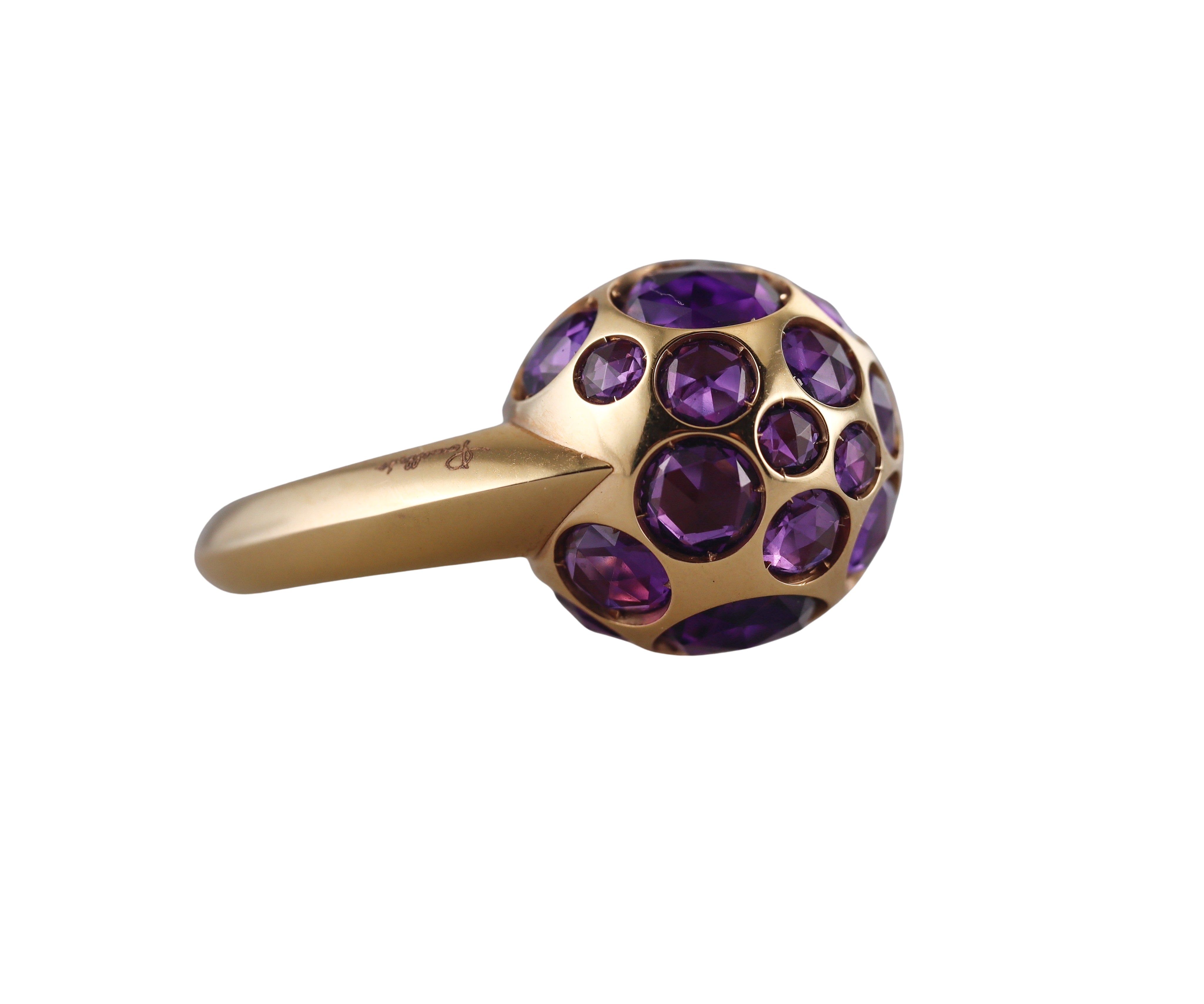 Pomellato 18k Yellow Gold Amethyst Harem Ring