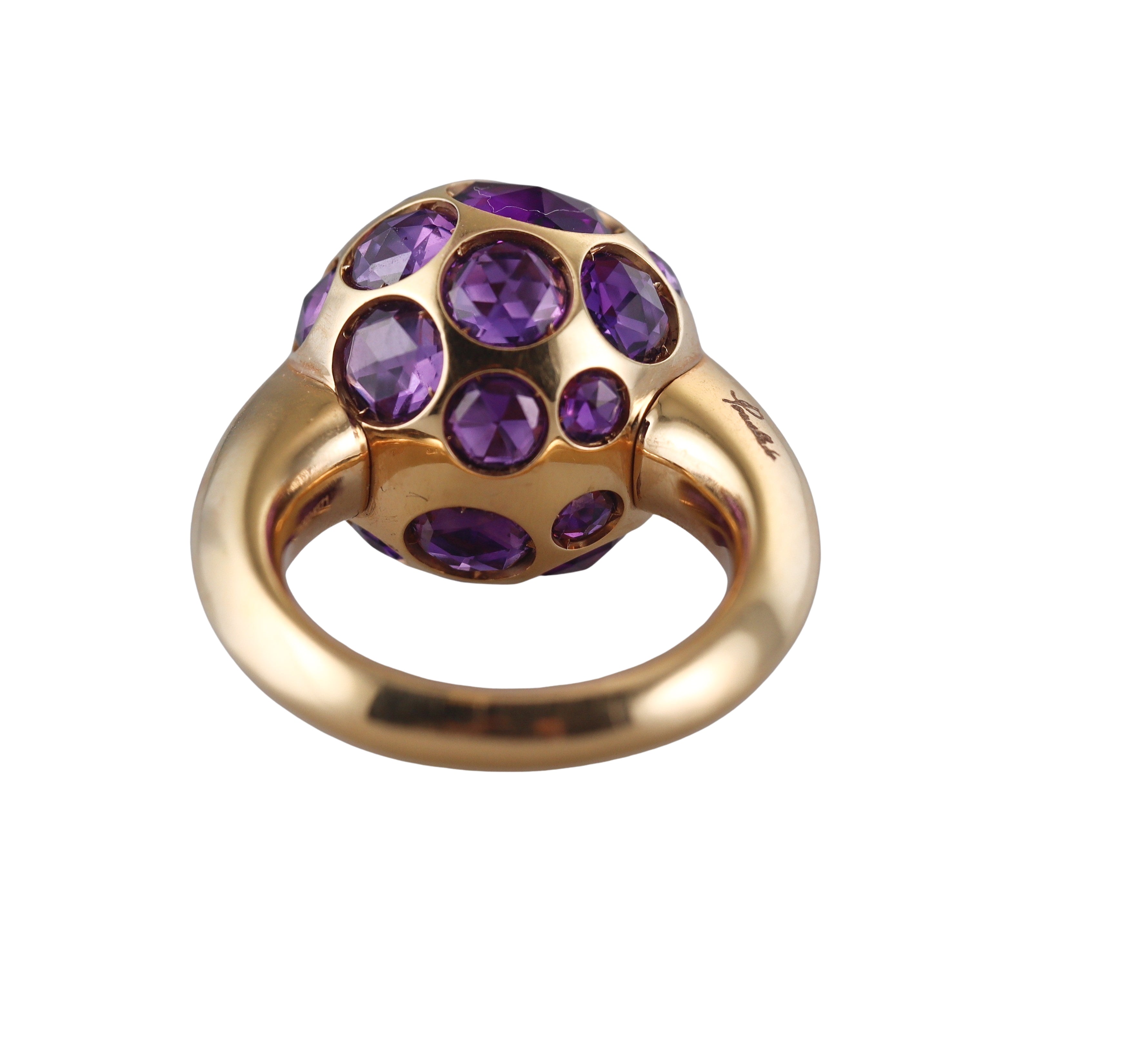 Pomellato 18k Yellow Gold Amethyst Harem Ring