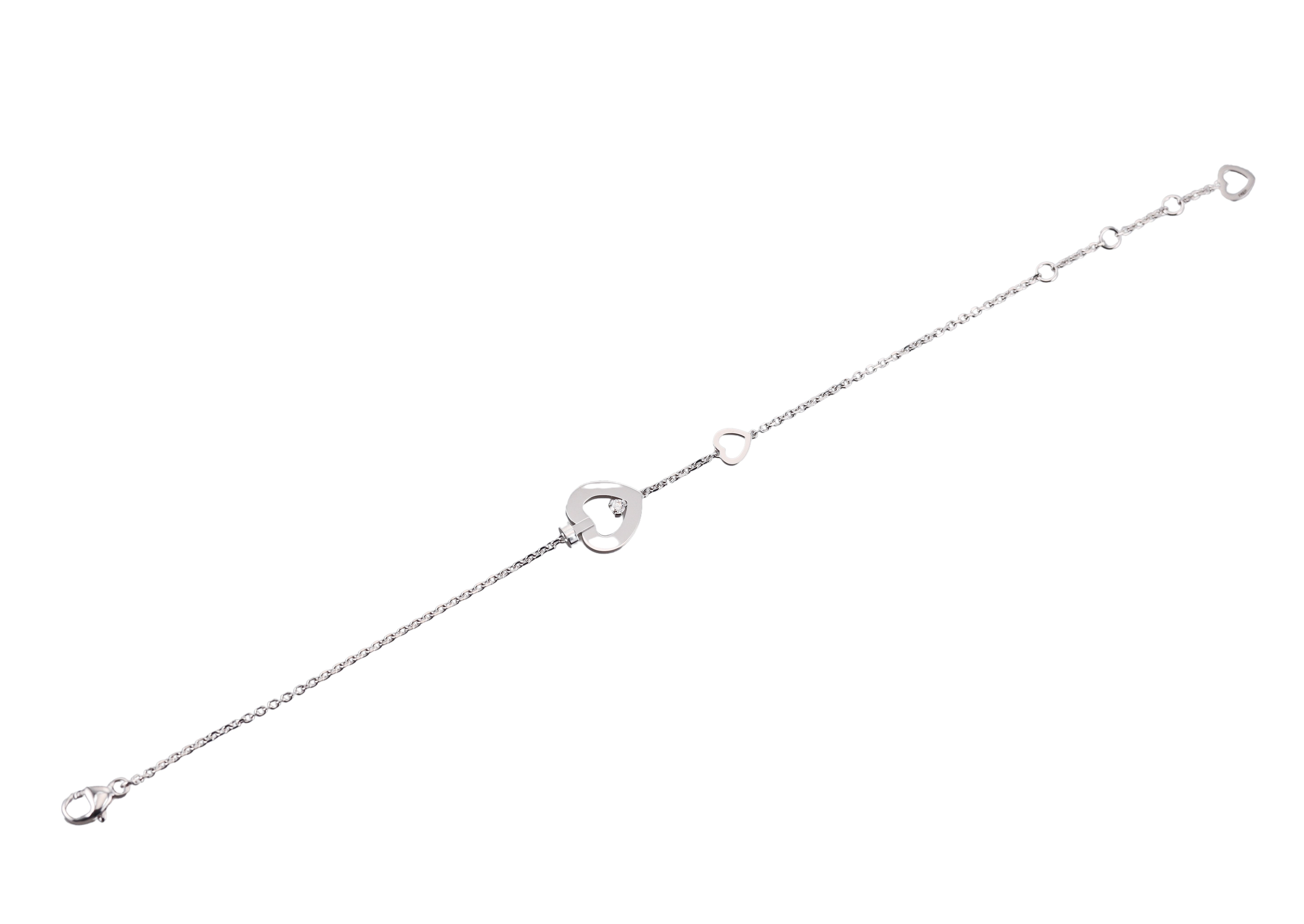 Fred Pretty Woman 18k White Gold Diamond Heart Bracelet