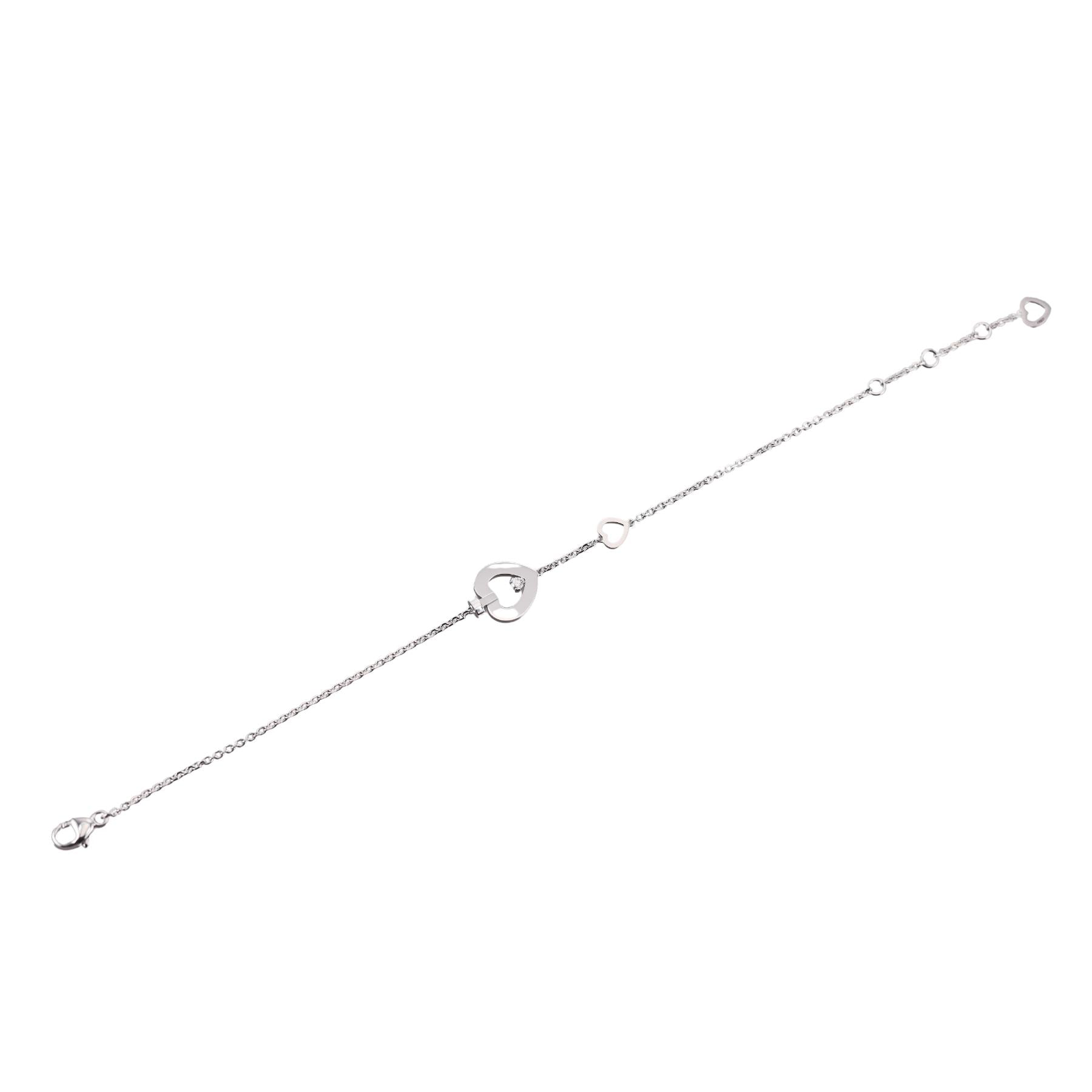 Fred Pretty Woman 18k White Gold Diamond Heart Bracelet