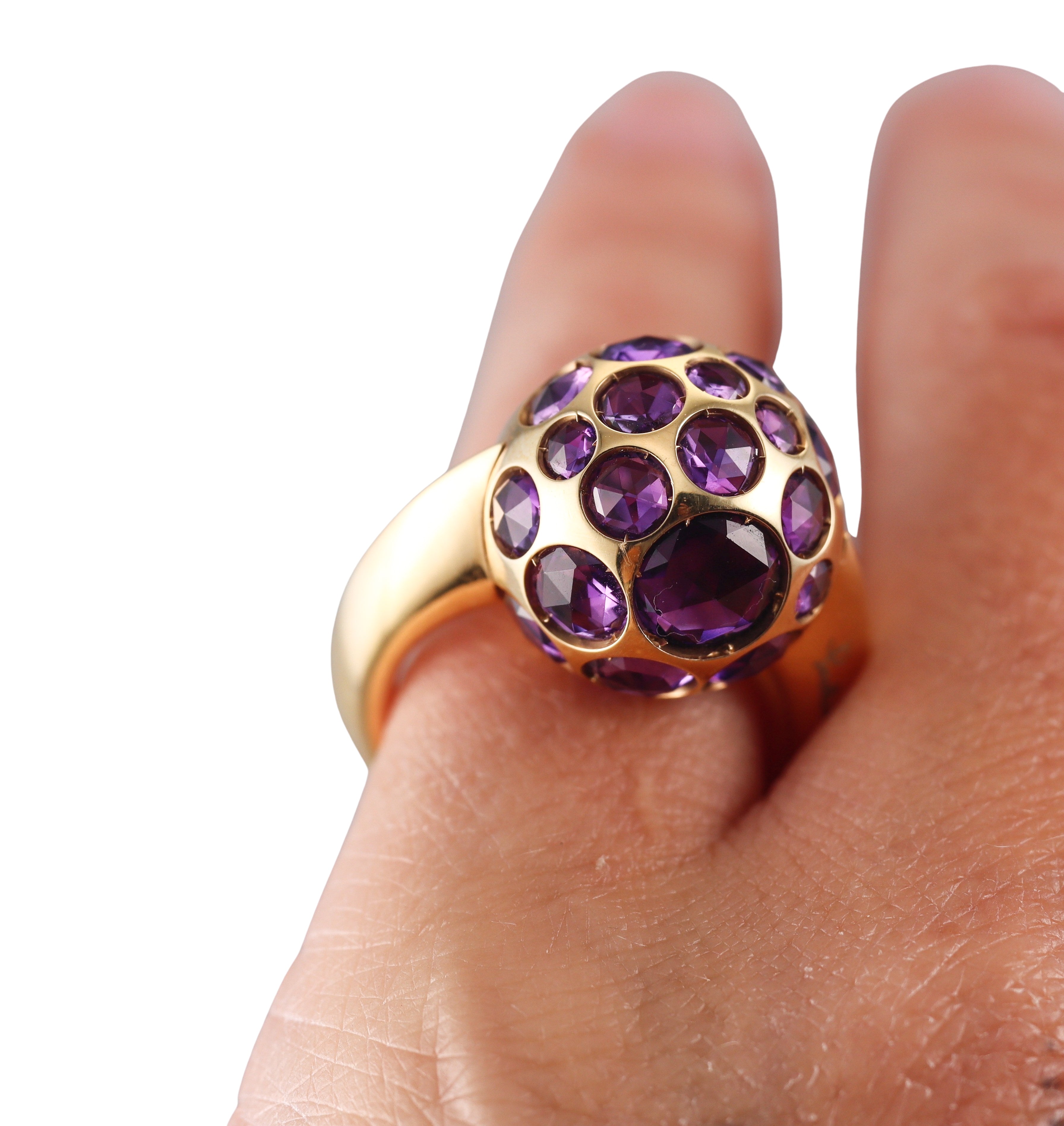 Pomellato 18k Yellow Gold Amethyst Harem Ring