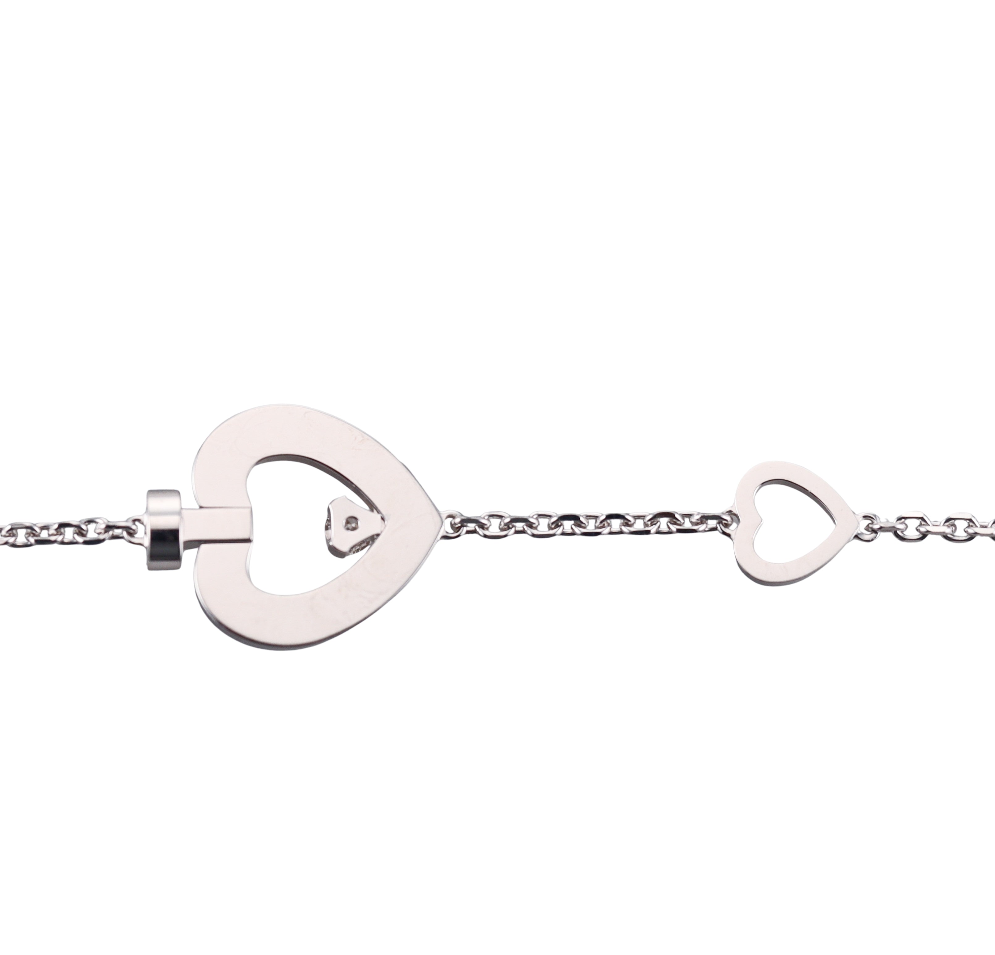 Fred Pretty Woman 18k White Gold Diamond Heart Bracelet