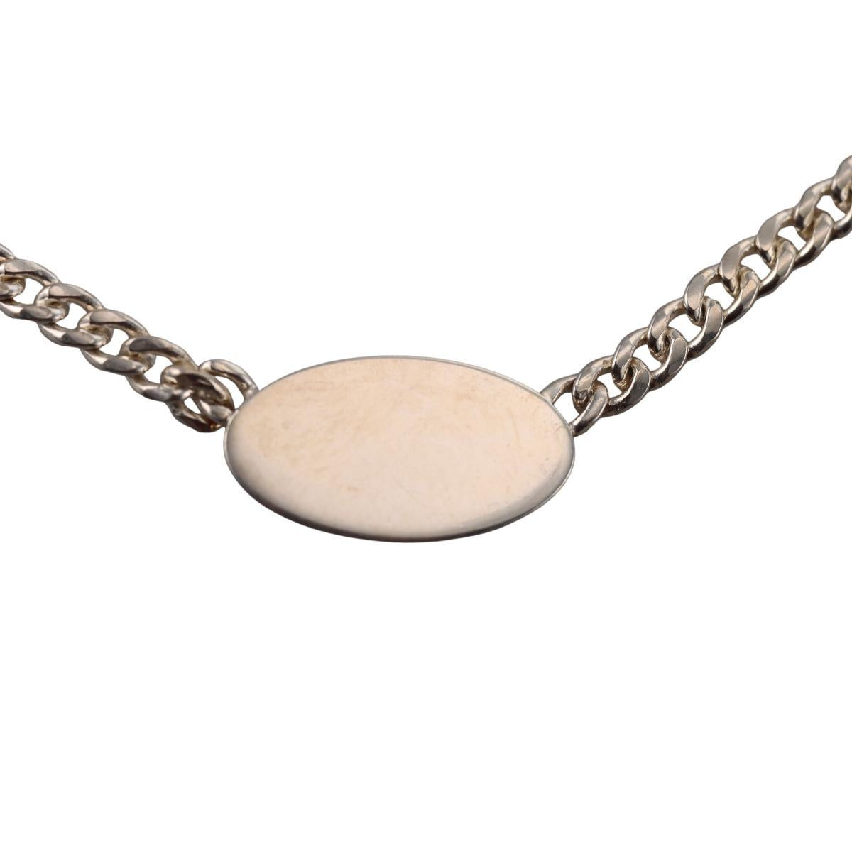 Gucci Trademark Oval Tag Sterling Silver Necklace