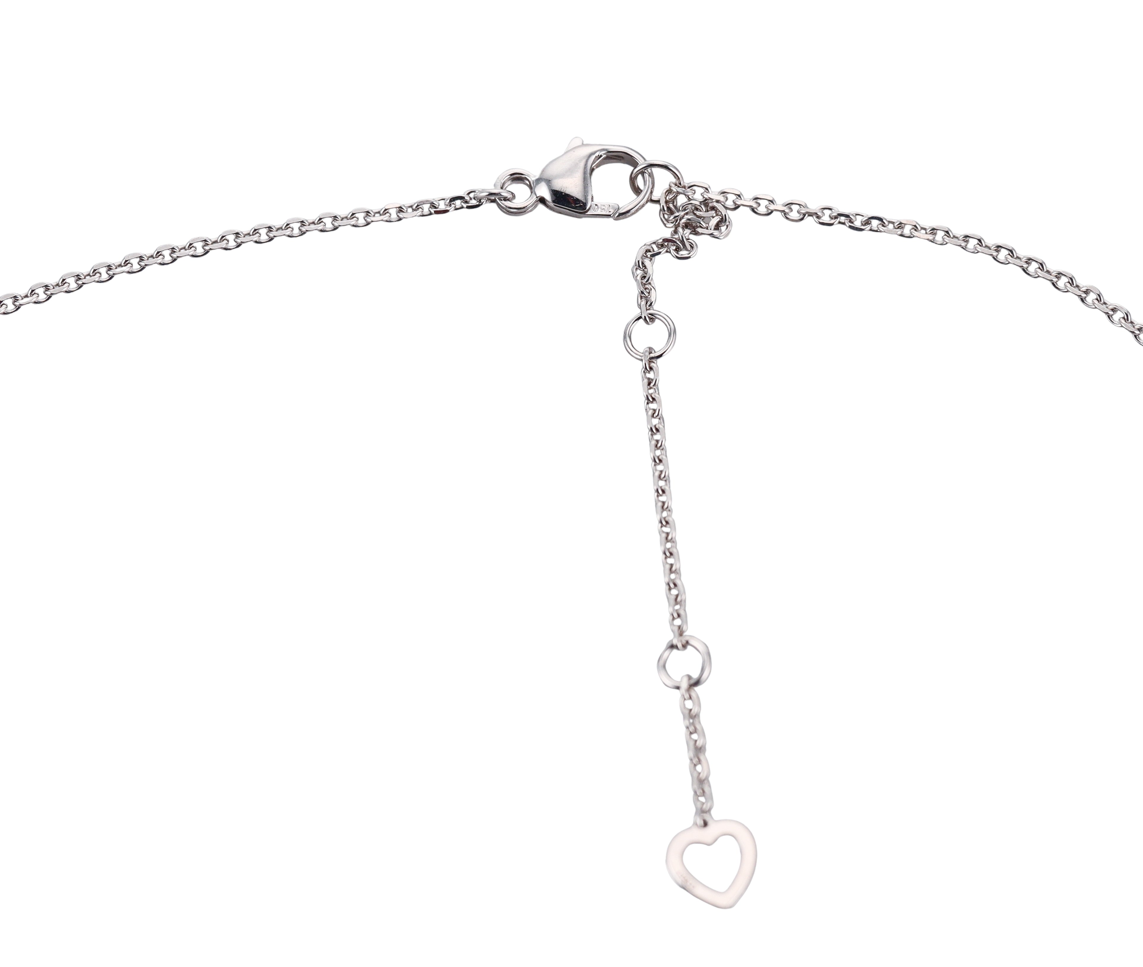 Fred Pretty Woman 18k White Gold Diamond Heart Necklace