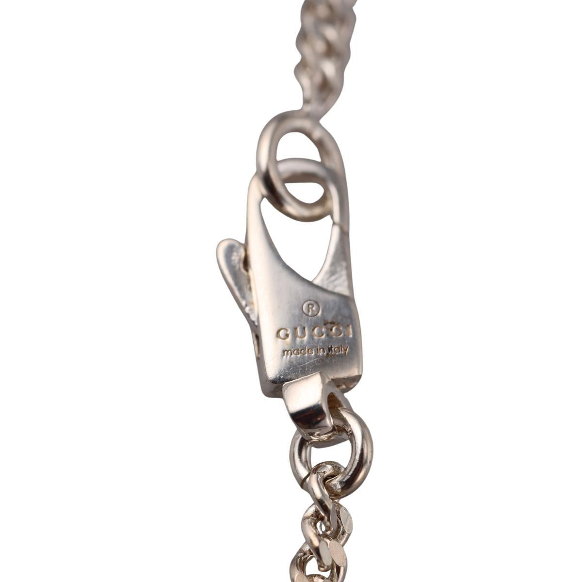 Gucci Signature Tag Sterling Silver Necklace