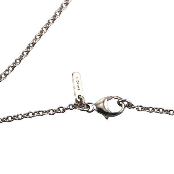 Lalique Flora Bella Sterling Silver Clear Crystal Pendant Necklace 10613300