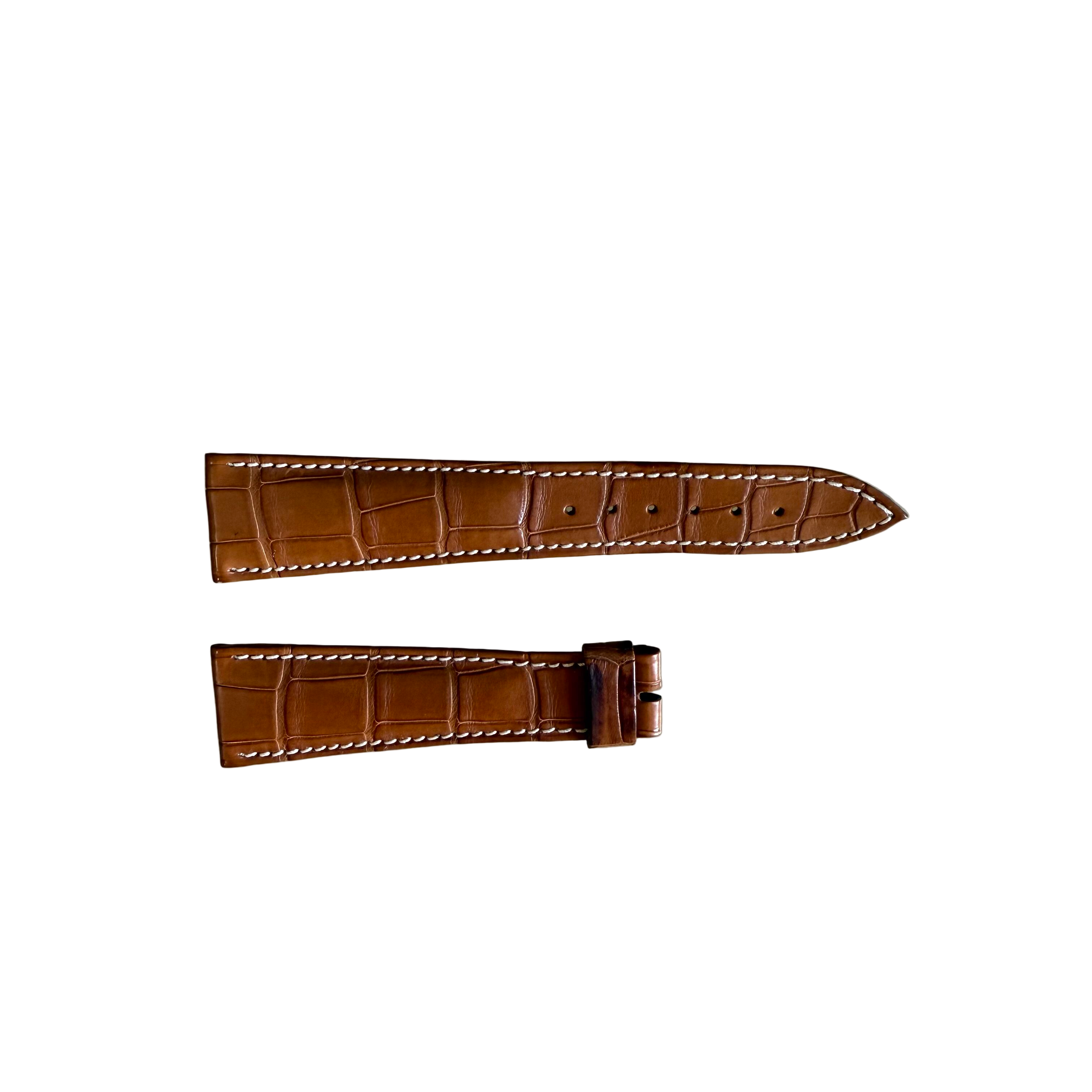 Authentic Breguet Brown Crocodile Watch Strap Band 21mm Padded & Stitched