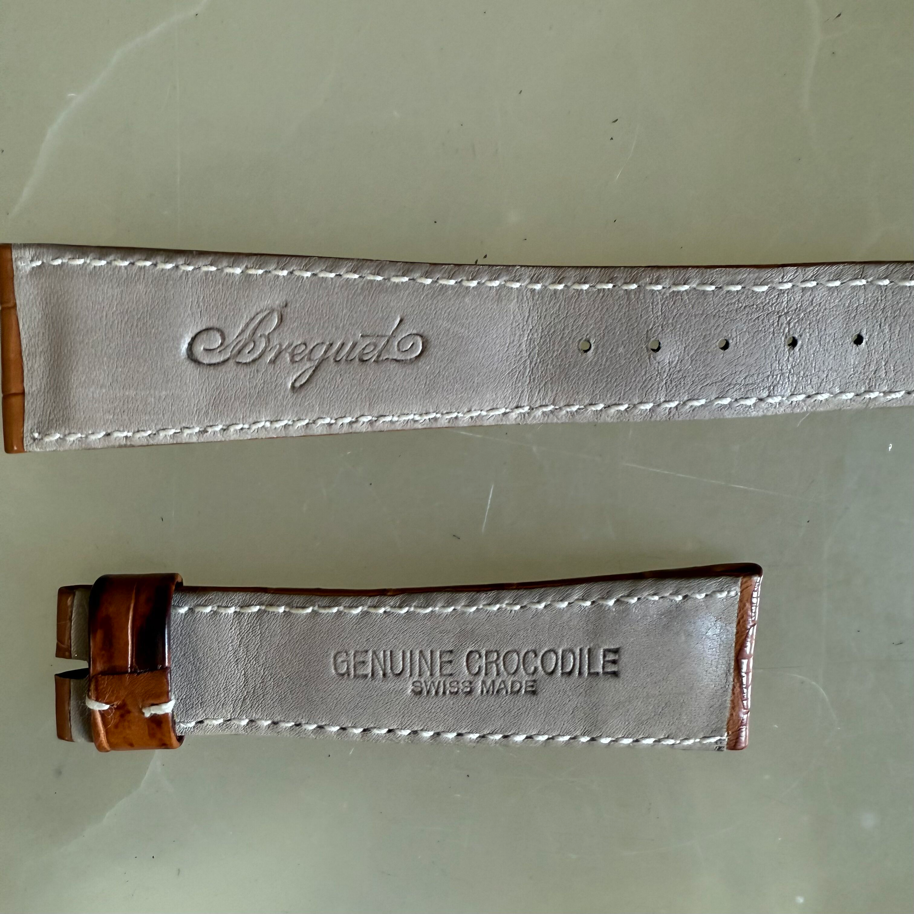 Authentic Breguet Brown Crocodile Watch Strap Band 21mm Padded & Stitched
