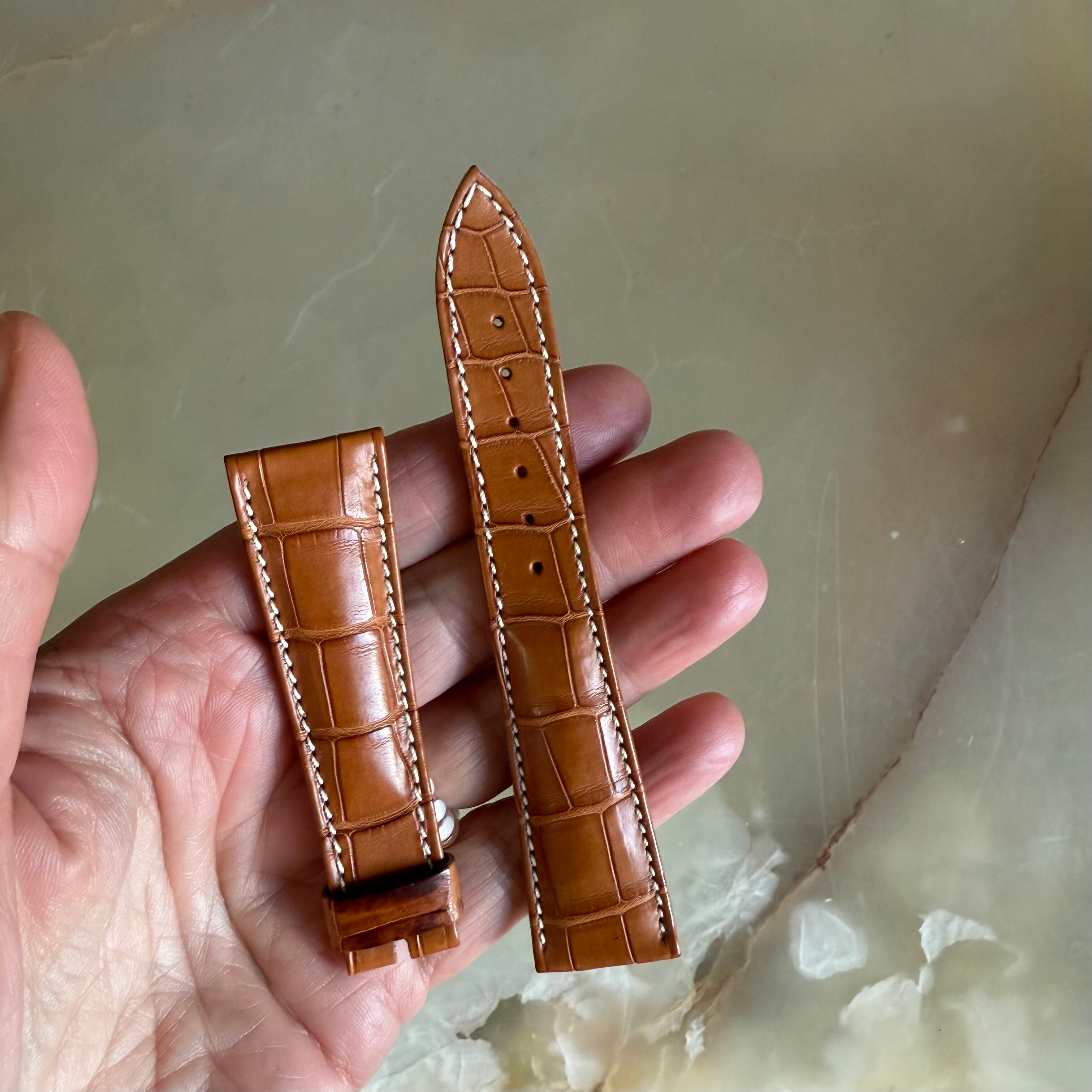 Authentic Breguet Brown Crocodile Watch Strap Band 21mm Padded & Stitched