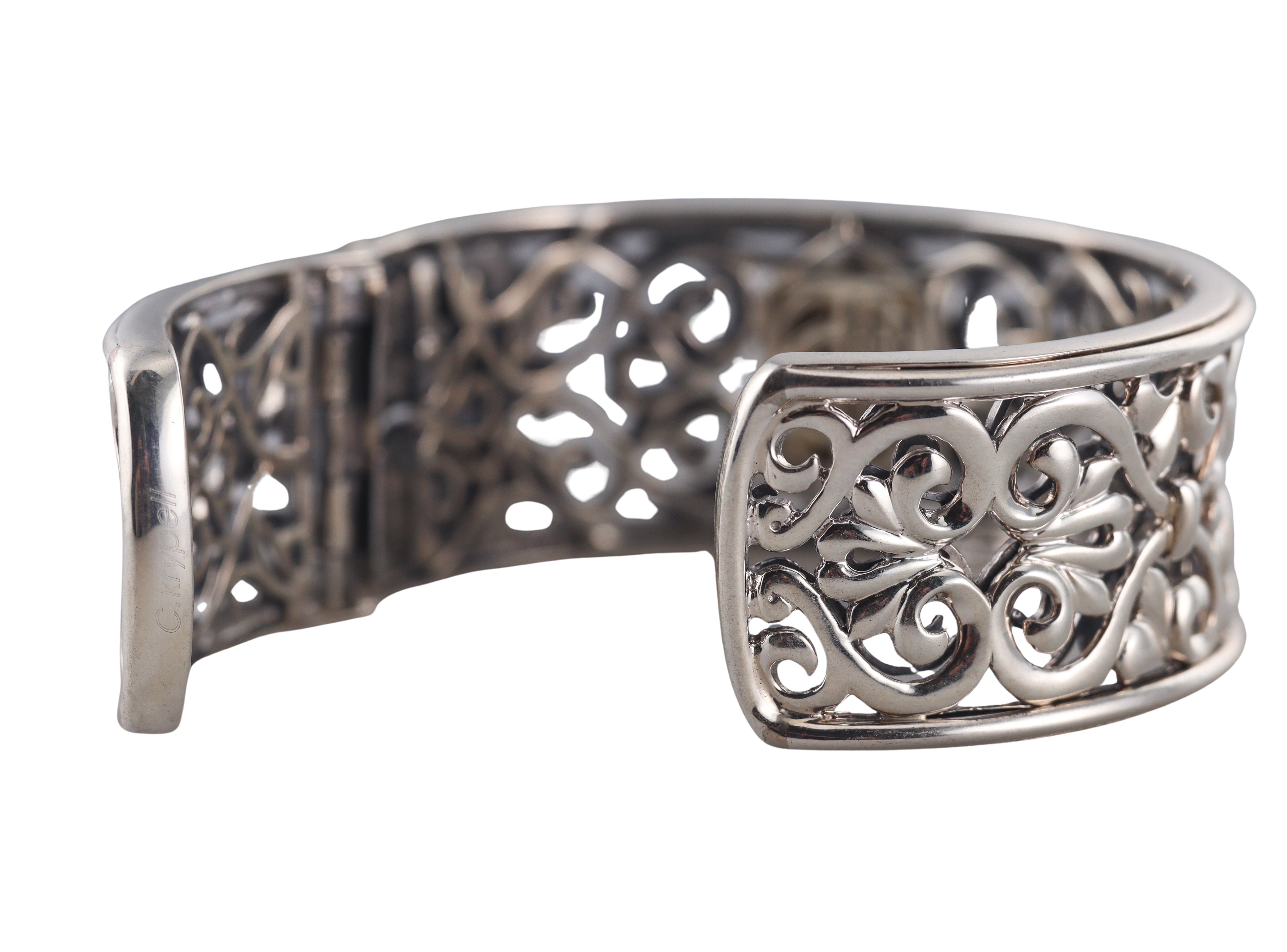 Charles Krypell Diamond Cuff Bracelet in Sterling Silver 18k Gold