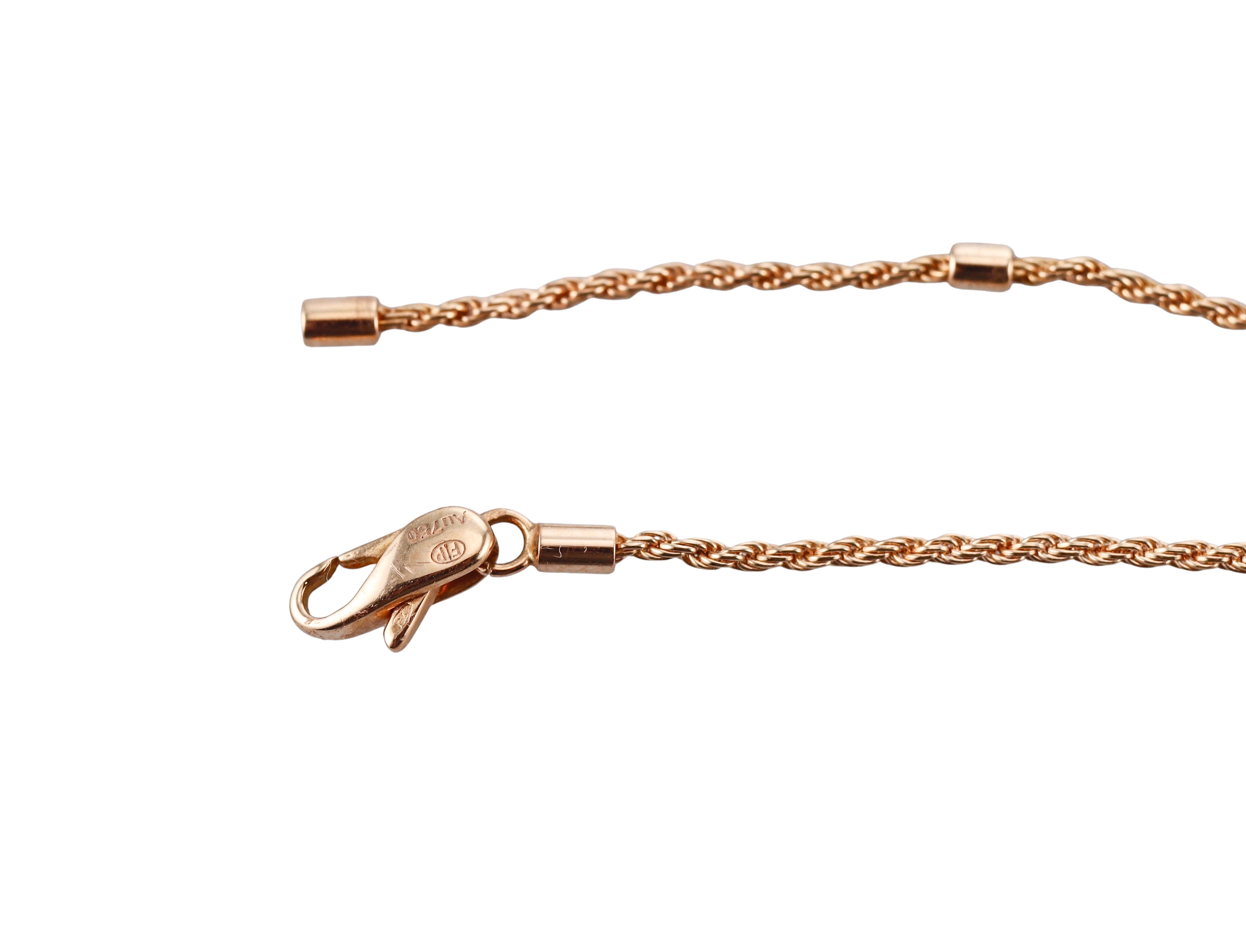 Fred Force 10 18k Rose Gold and Half Pave Diamond Necklace