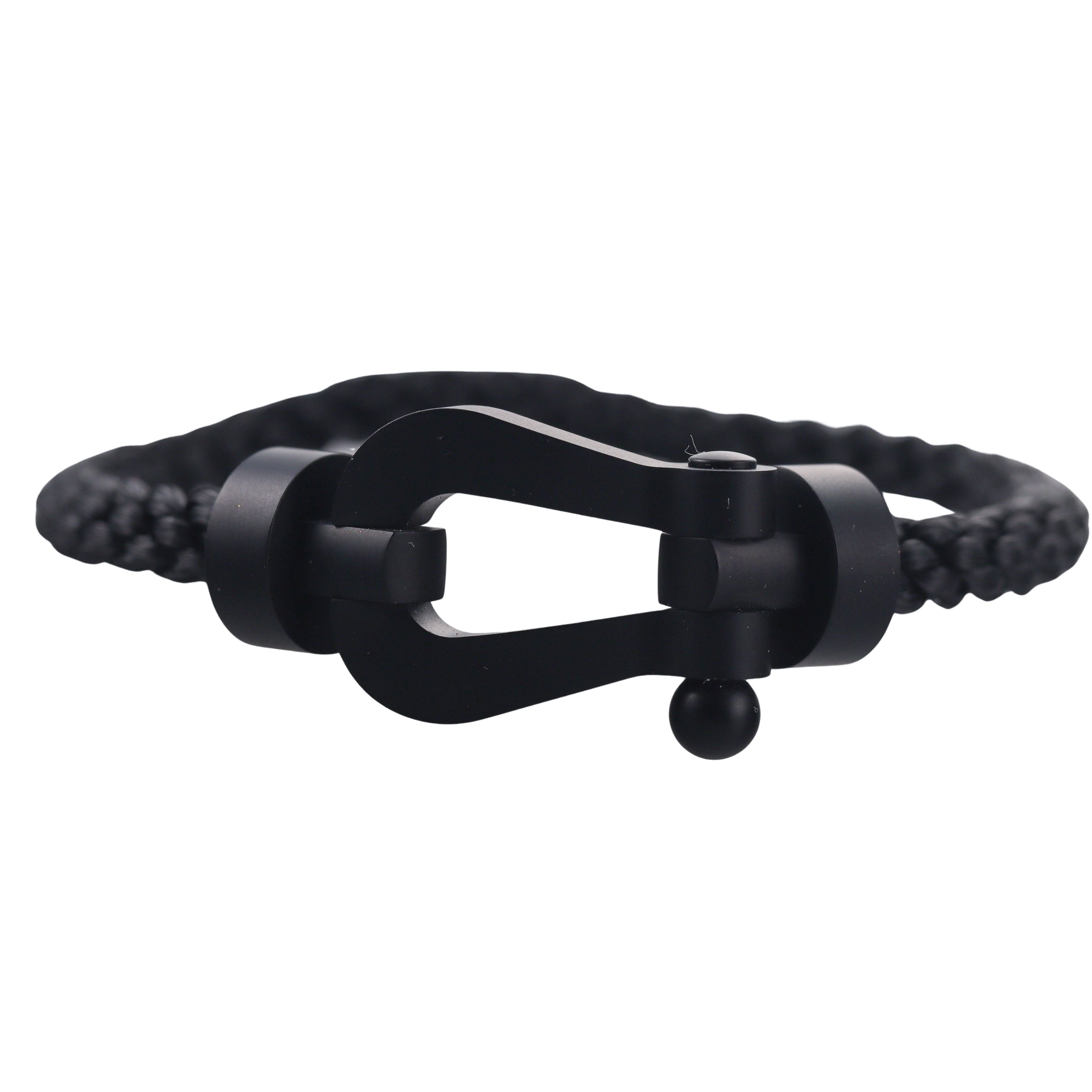 Fred Force 10 Black Cord w Titanium Buckle Bracelet