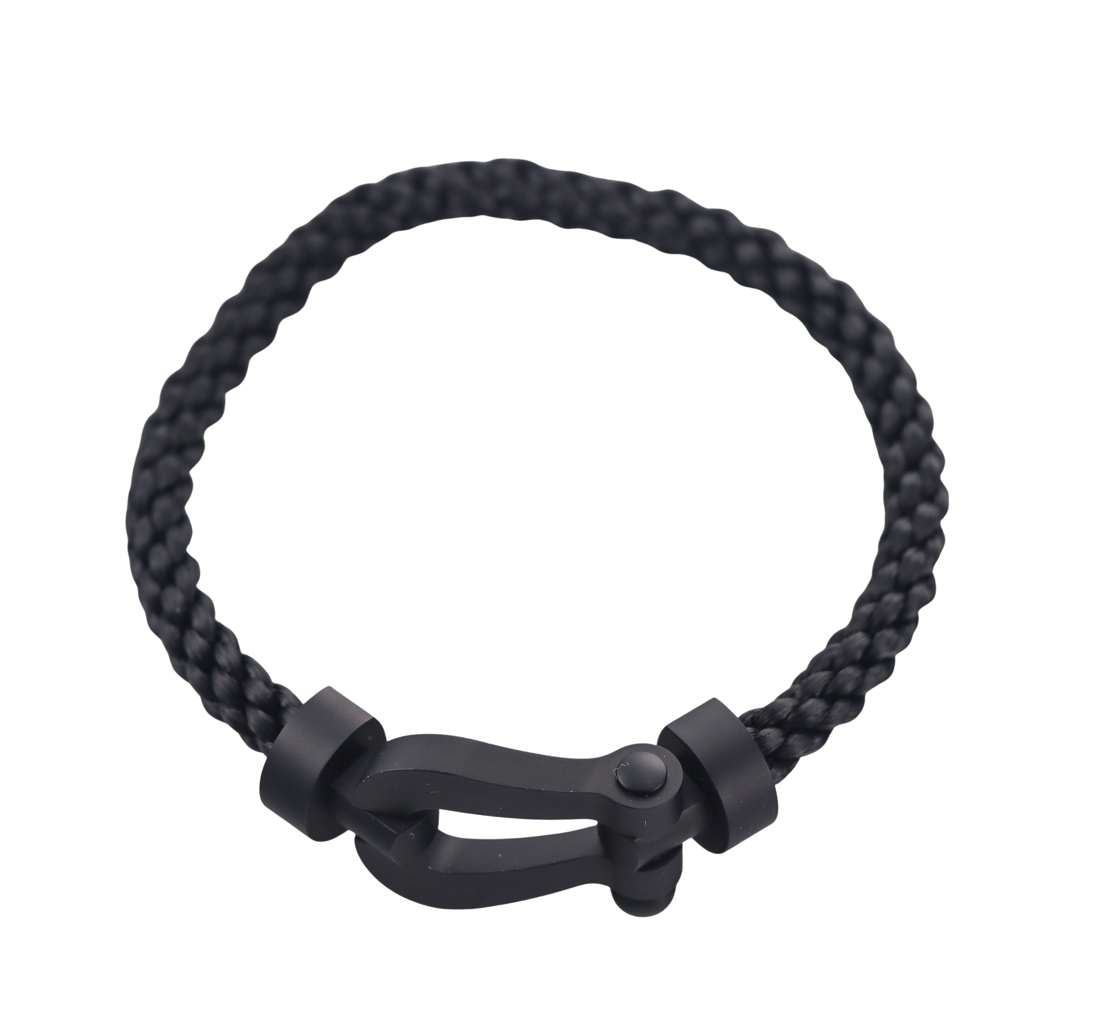 Fred Force 10 Black Cord w Titanium Buckle Bracelet