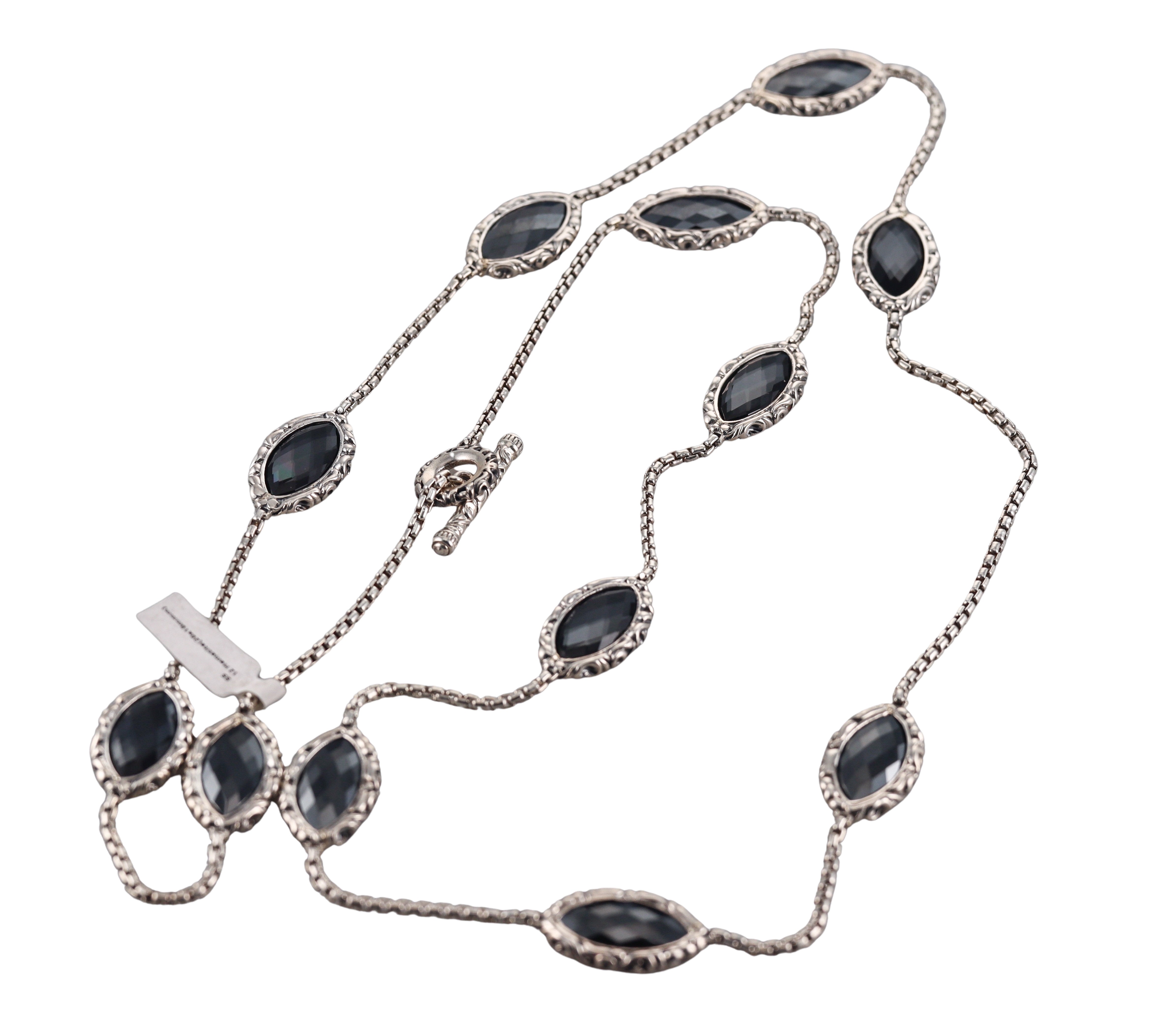 Krypell Silver Hematite Long Necklace