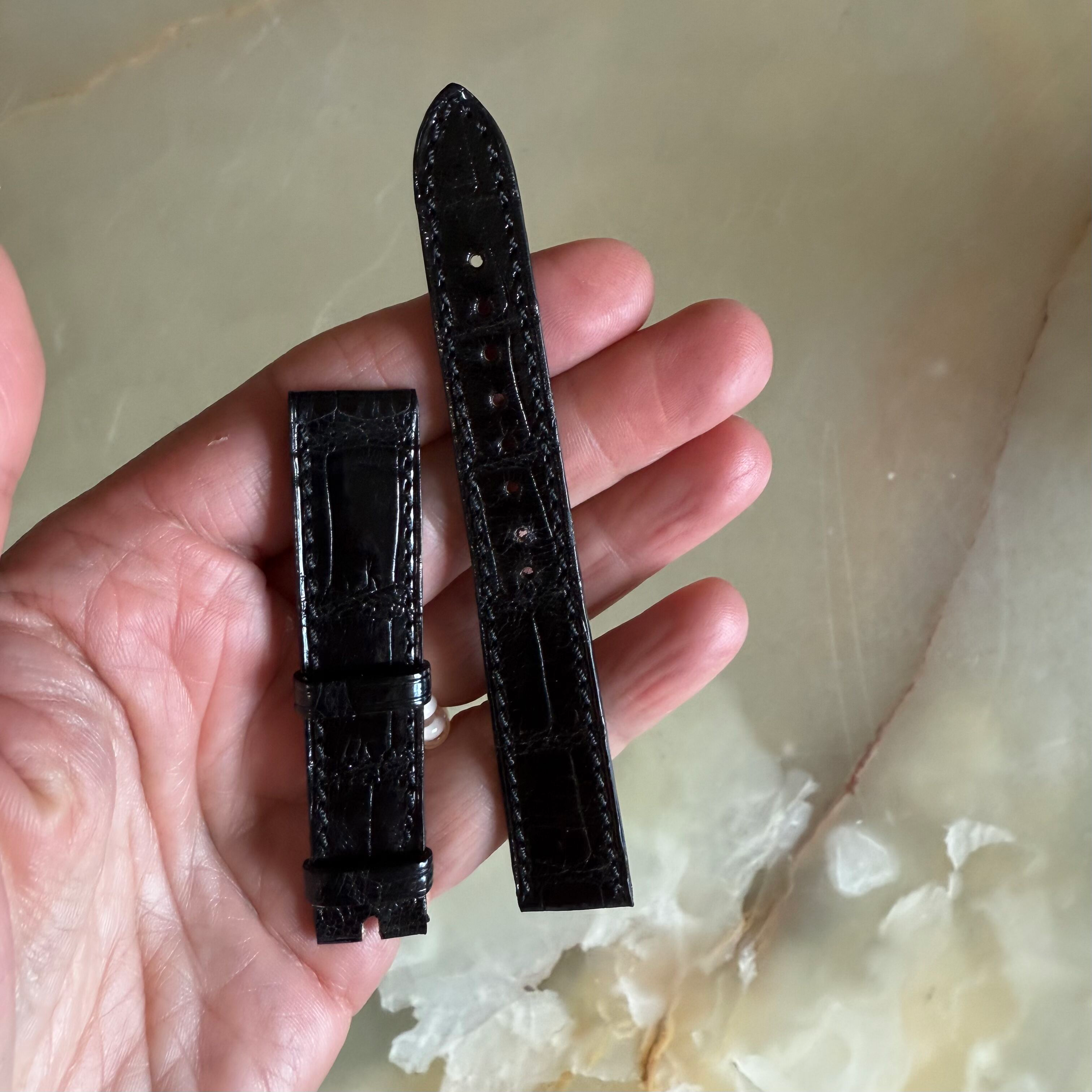 Authentic Breguet Black Crocodile Watch Strap Band 16mm