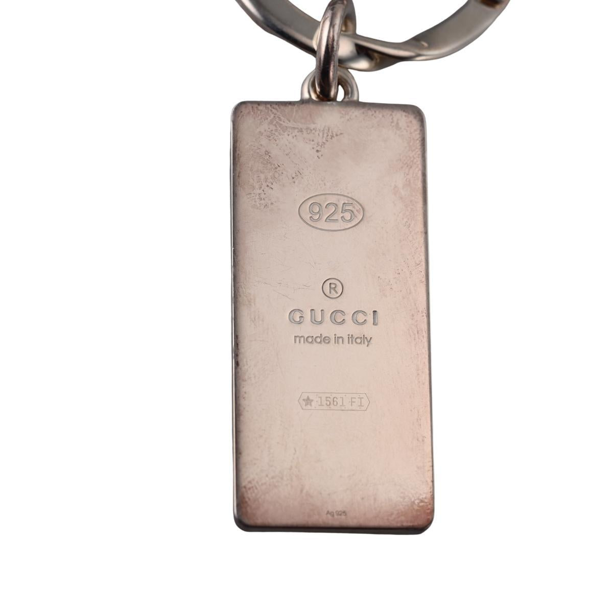 Gucci Trademark Sterling Silver Key Ring