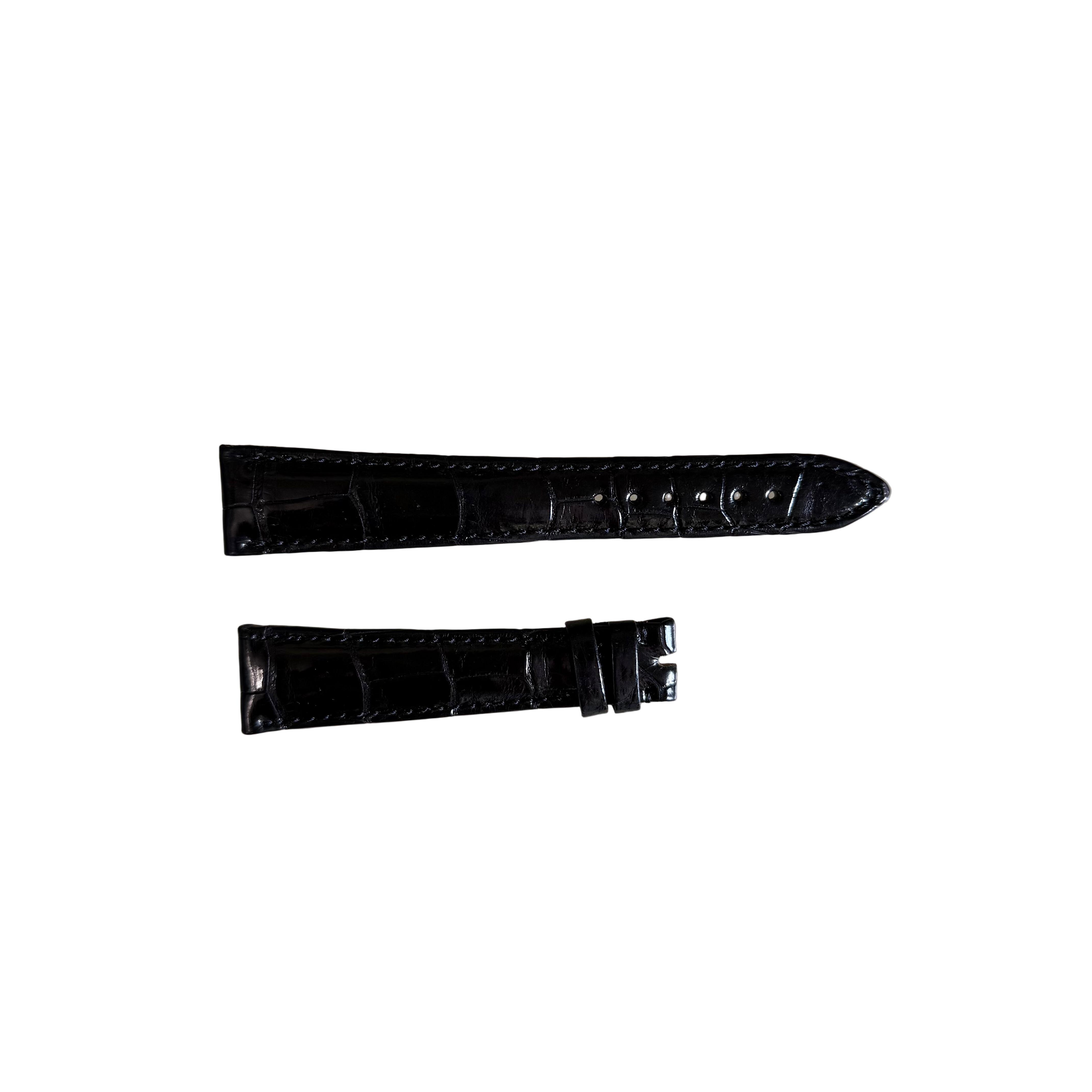 Authentic Breguet Black Crocodile Watch Strap Band 19mm Padded & Stitched