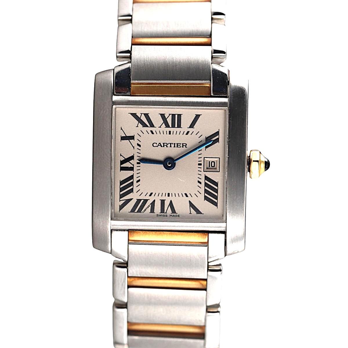 Cartier Tank Francaise Gold and Steel Automatic Medium Model Watch W51012Q4