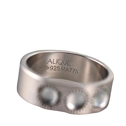 Lalique Petillante Bubbly Crystal Sterling Silver Band Ring 10144800