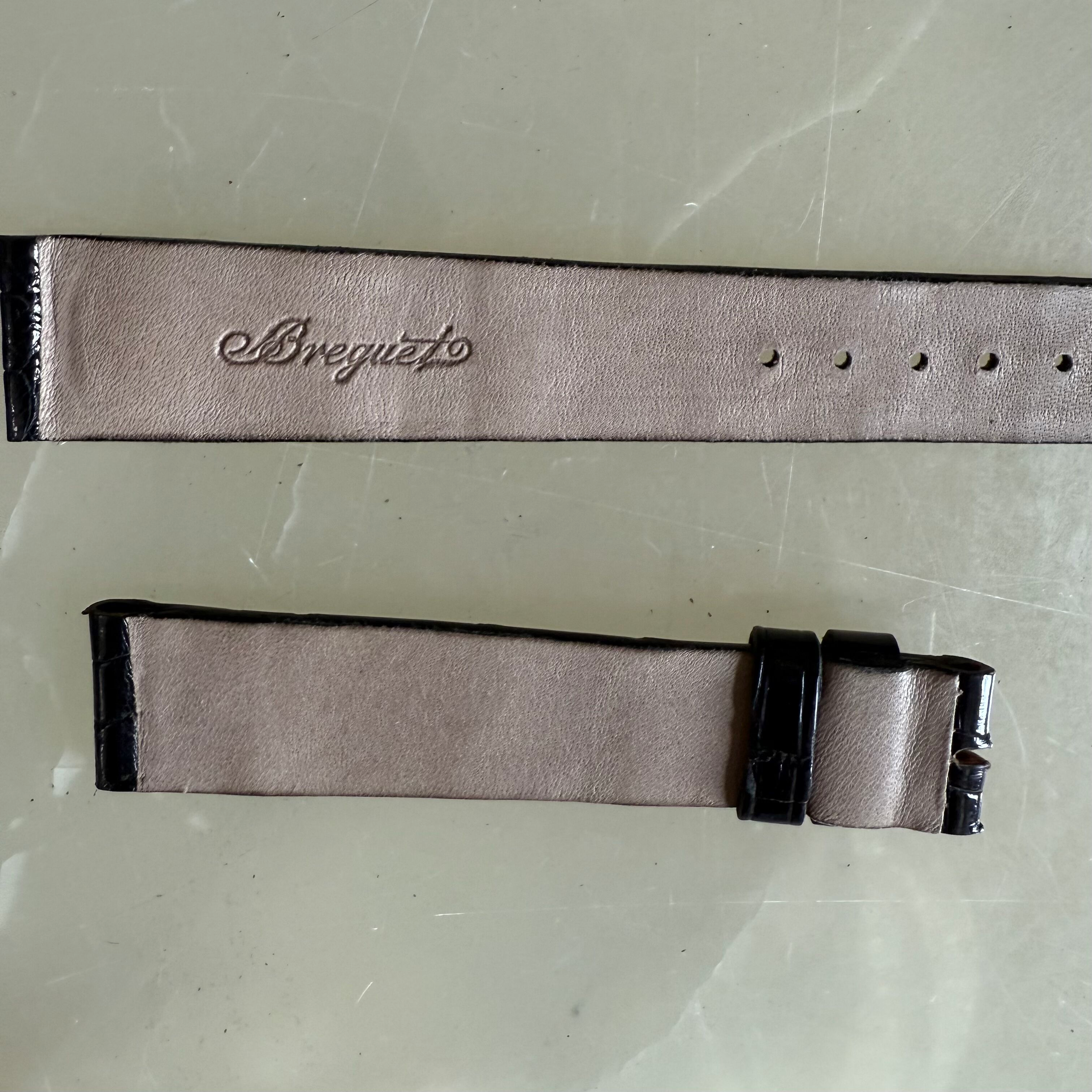 Authentic Breguet Black Crocodile Watch Strap Band 16mm