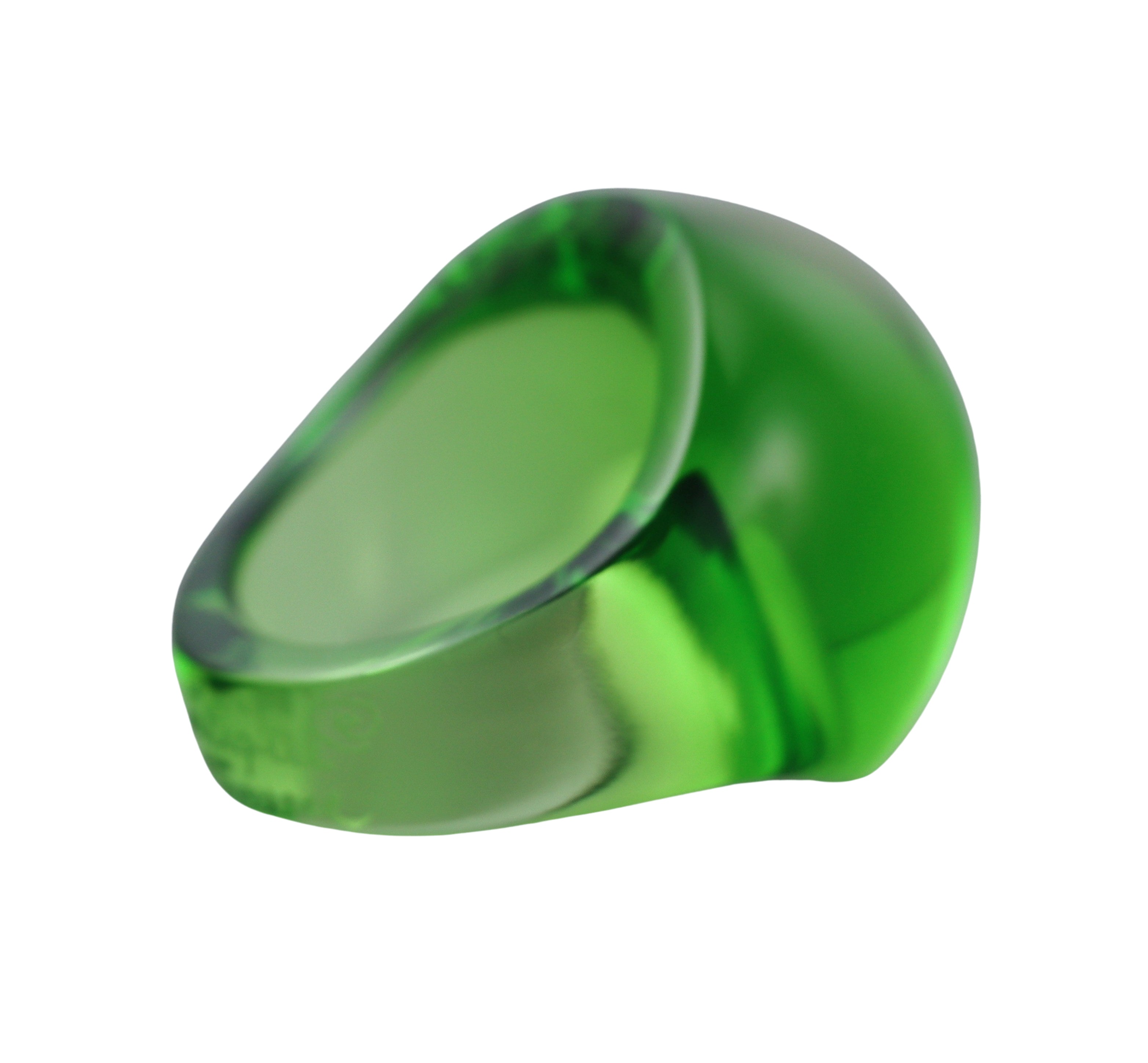 Lalique Cabochon Signet Green Crystal Ring 047479