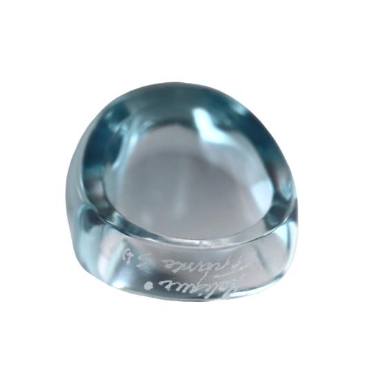 Lalique Cabochon Ocean Blue Crystal Ring 10048700