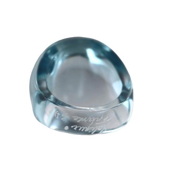 Lalique Cabochon Ocean Blue Crystal Ring 10048500