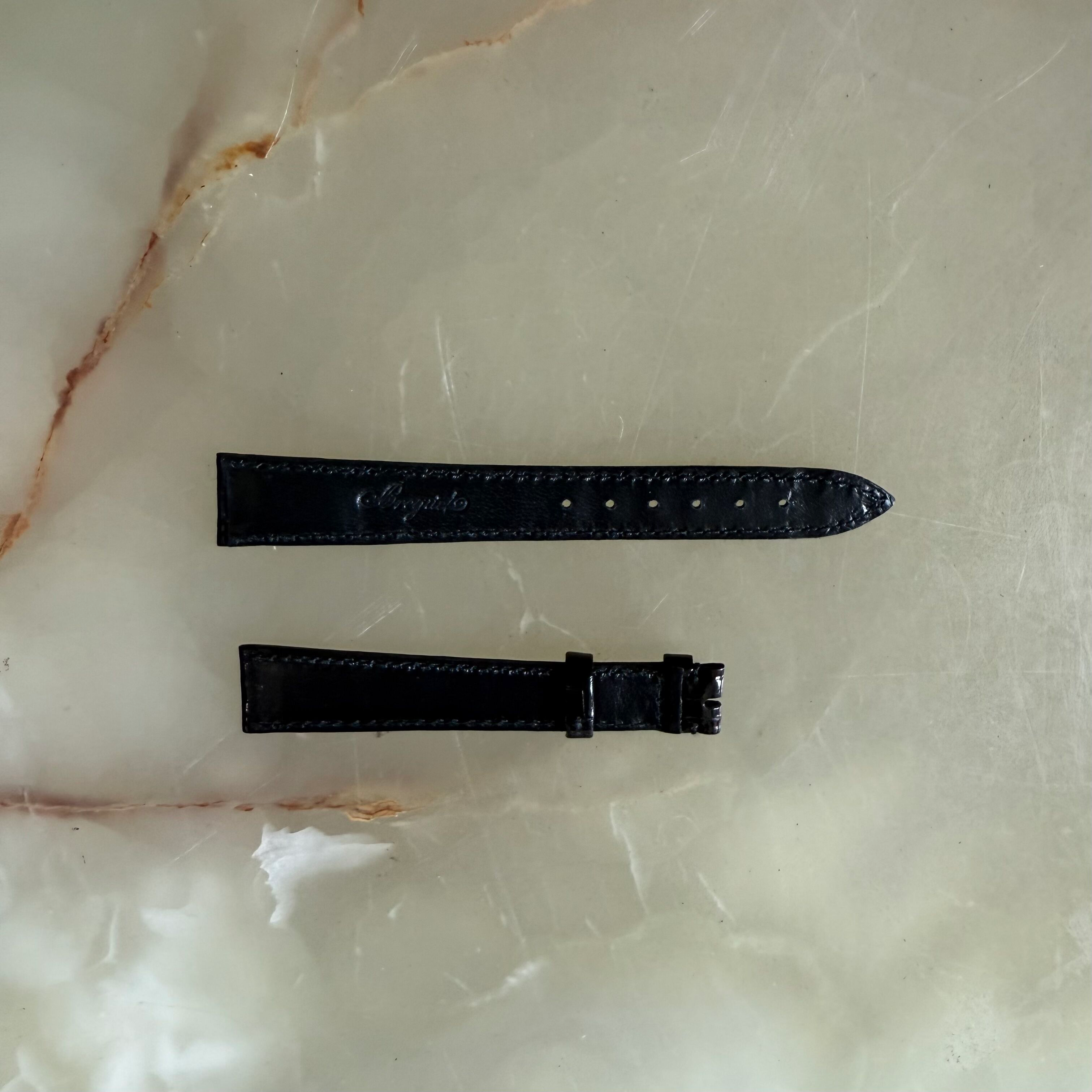 Authentic Breguet Black Crocodile Watch Strap Band 17mm Stitched