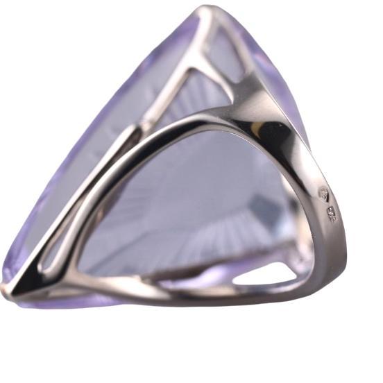 Lalique Ice Parma Crystal Sterling Silver Ring 10042200