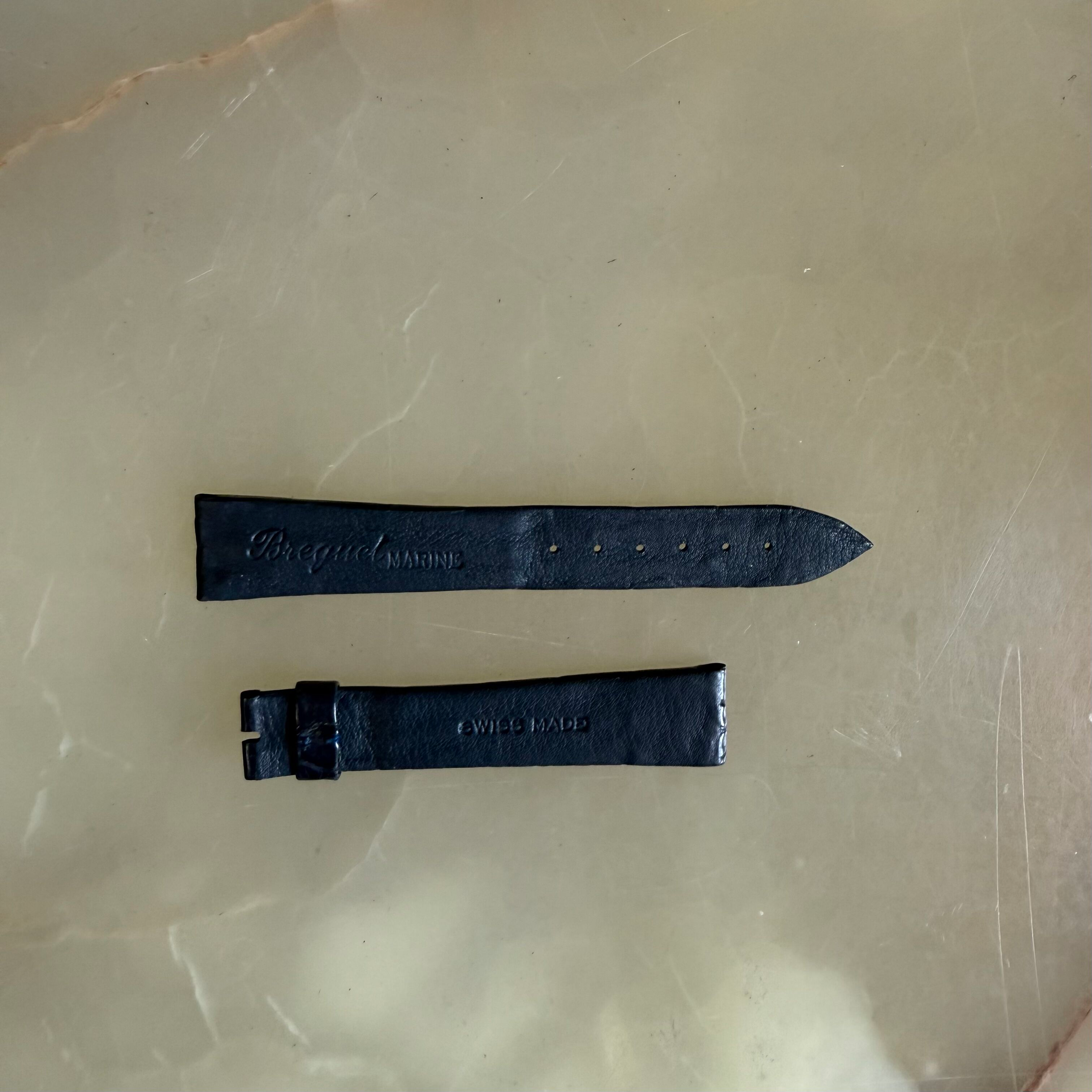 Authentic Breguet Blue Crocodile Watch Strap Band 19.5mm Padded & Stitched