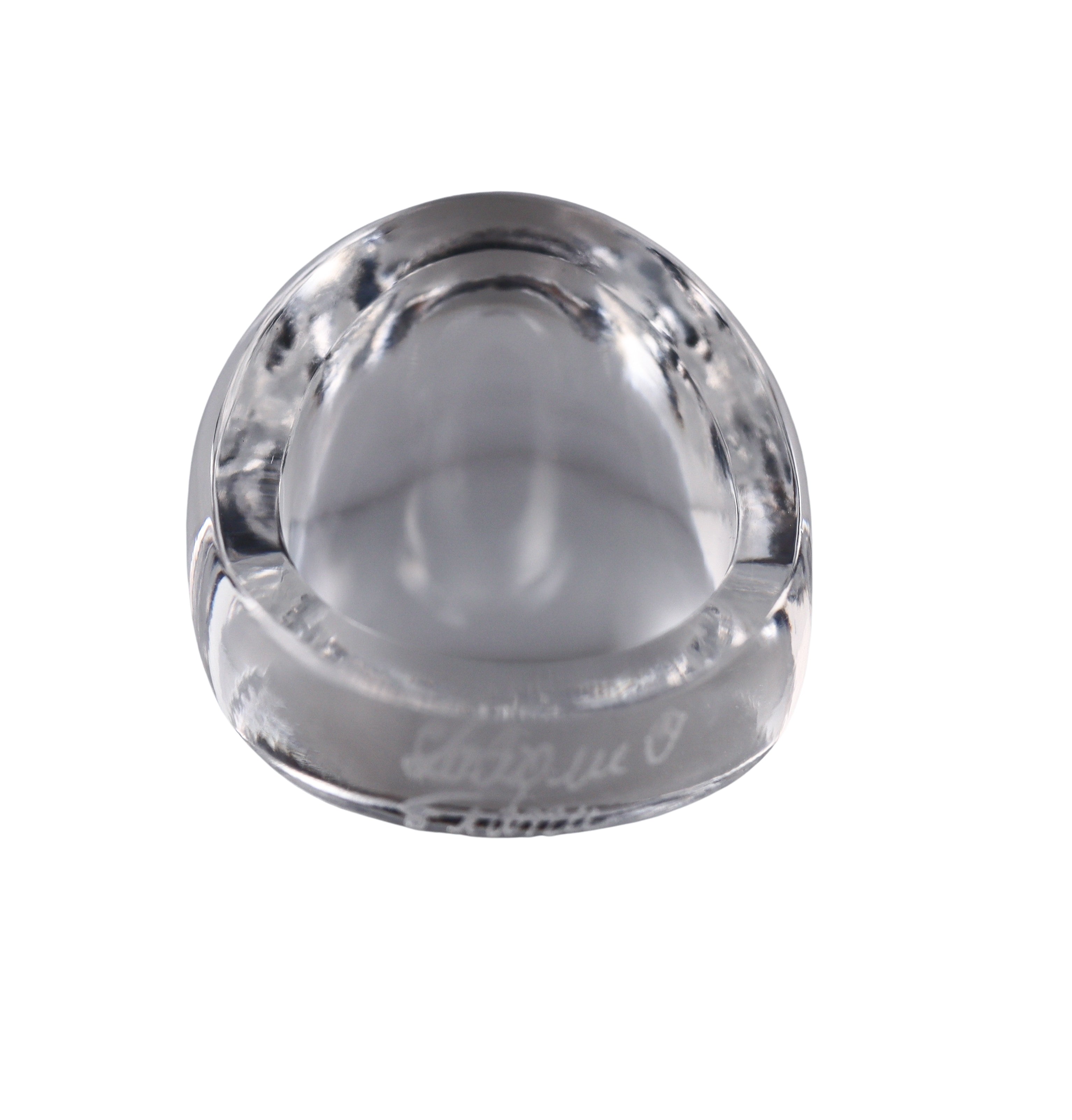 Lalique Cabochon Signet Clear Crystal Ring 016166