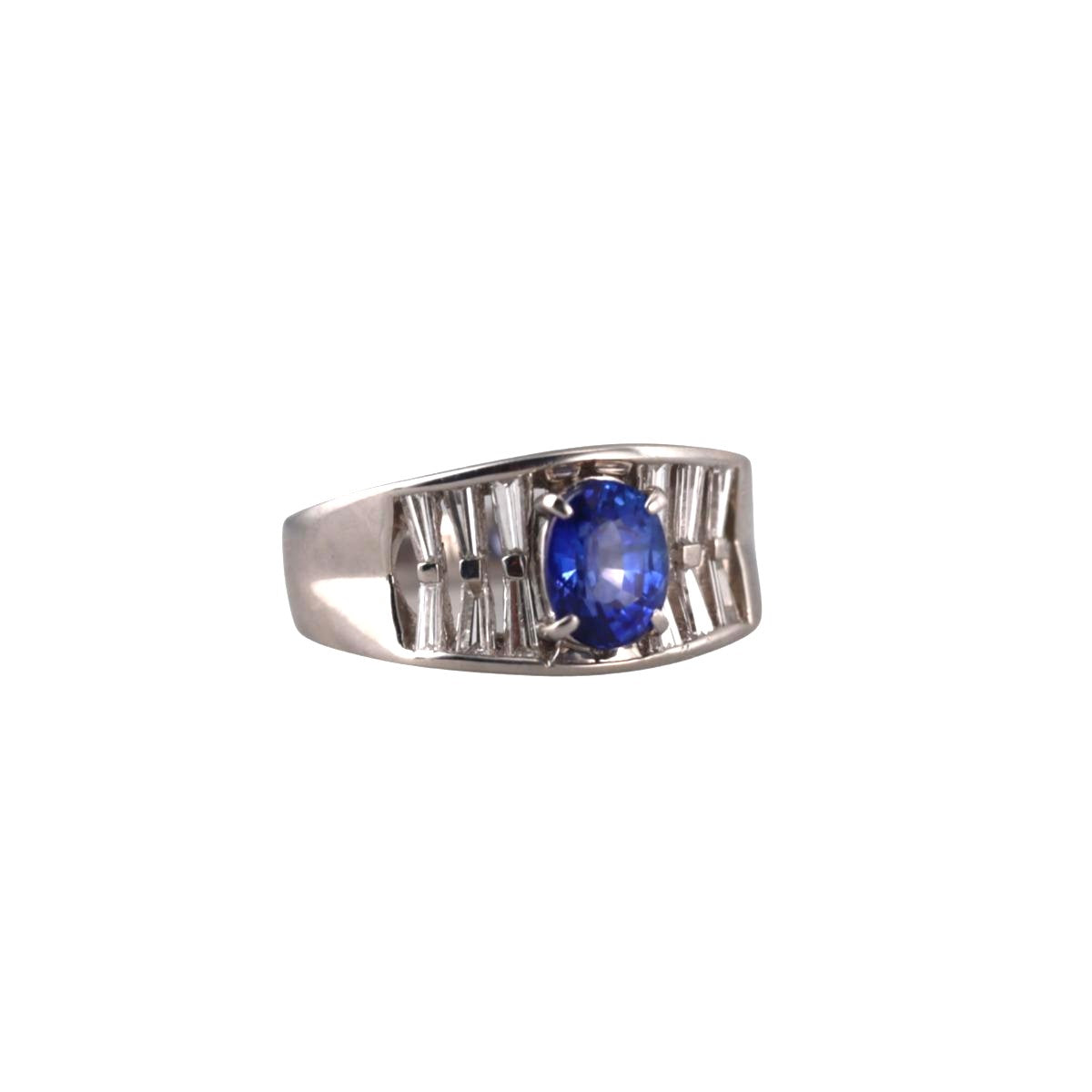 Platinum 1.45ct Sapphire Diamond Ring