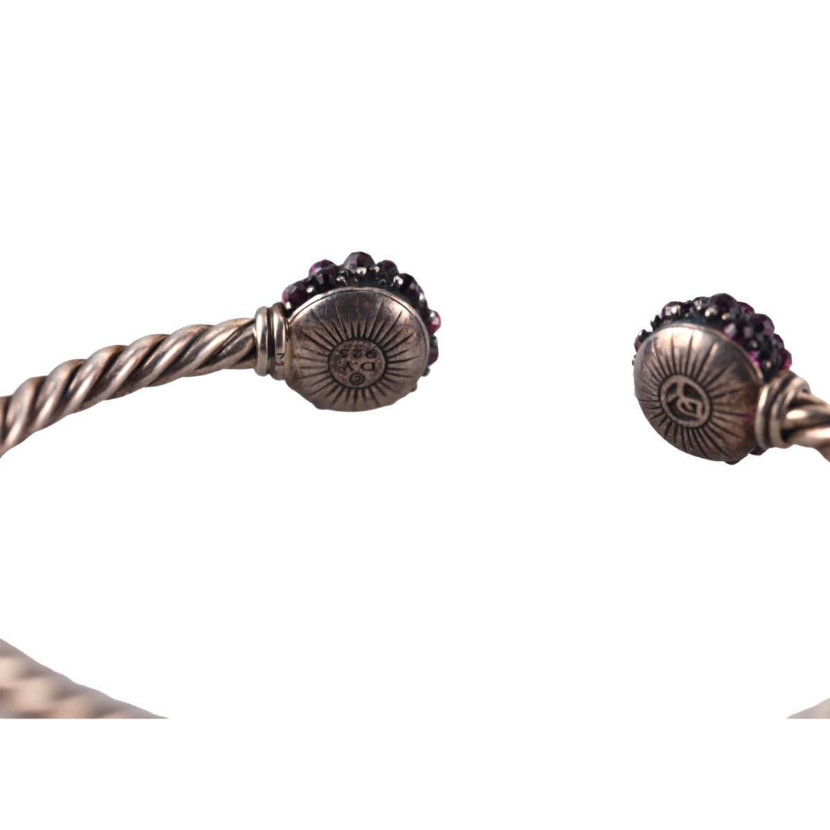 David Yurman Osetra Berries Amethyst Silver Cable Bracelet