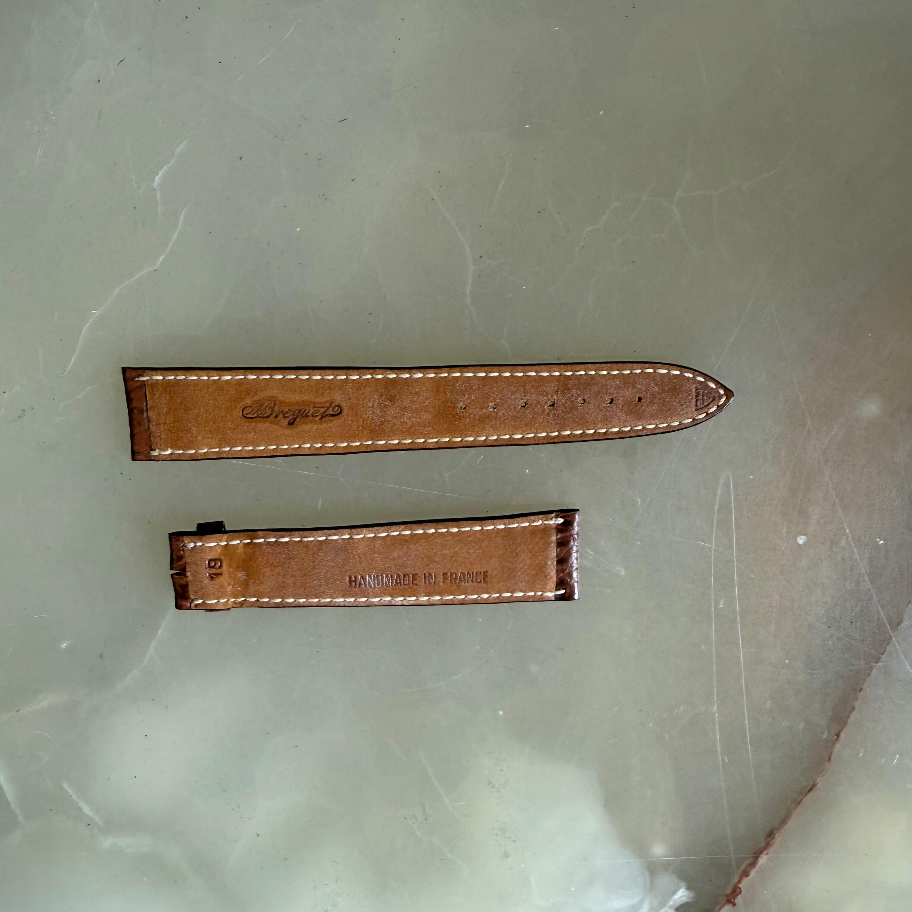 Authentic Breguet Brown Shark Watch Strap Band 19.5mm Padded & Stitched